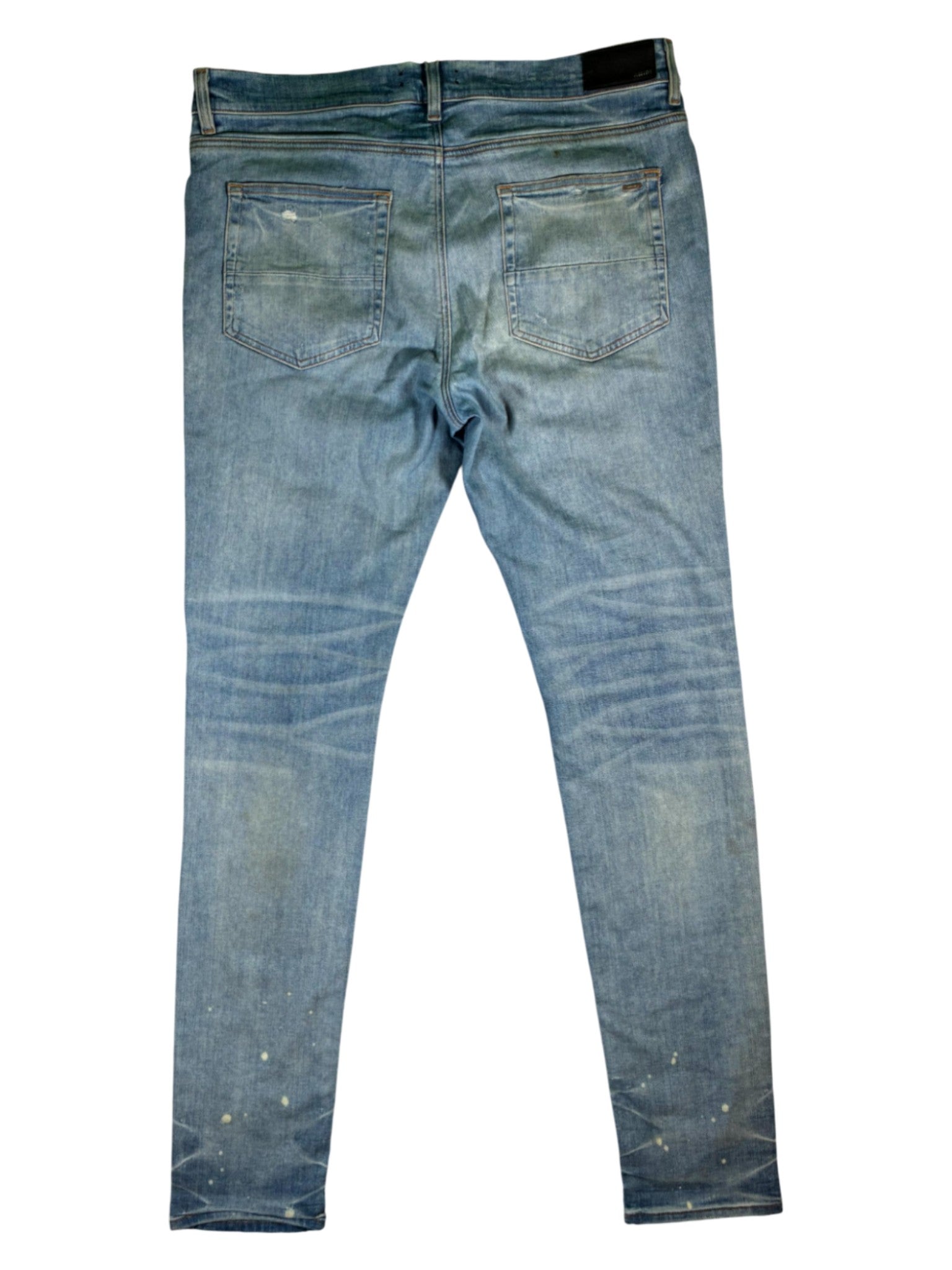 Amiri Tie Dye Aqua Patch MX1 Light Wash Jeans