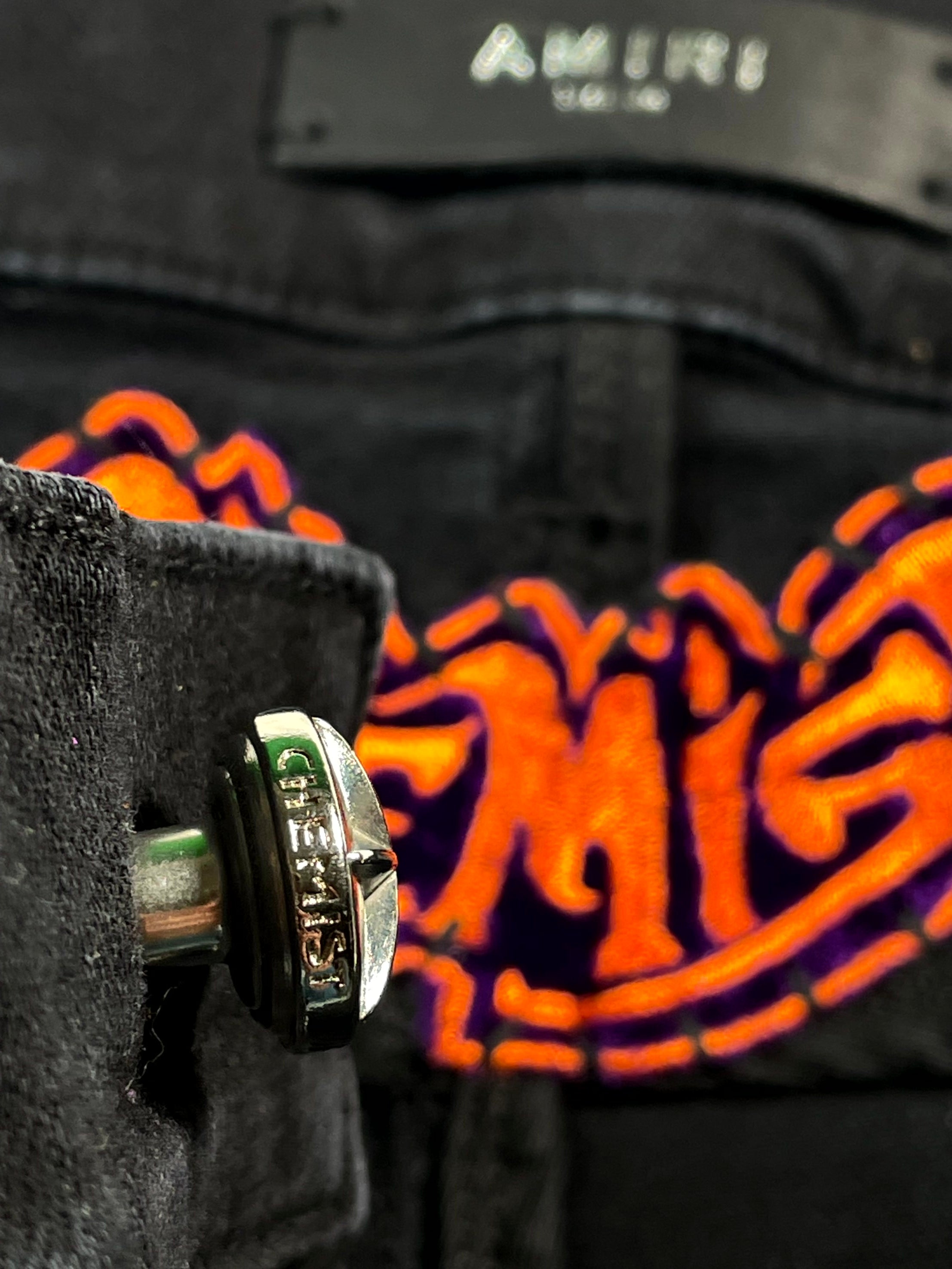 Amiri Chemist Rust Black & Orange Jeans