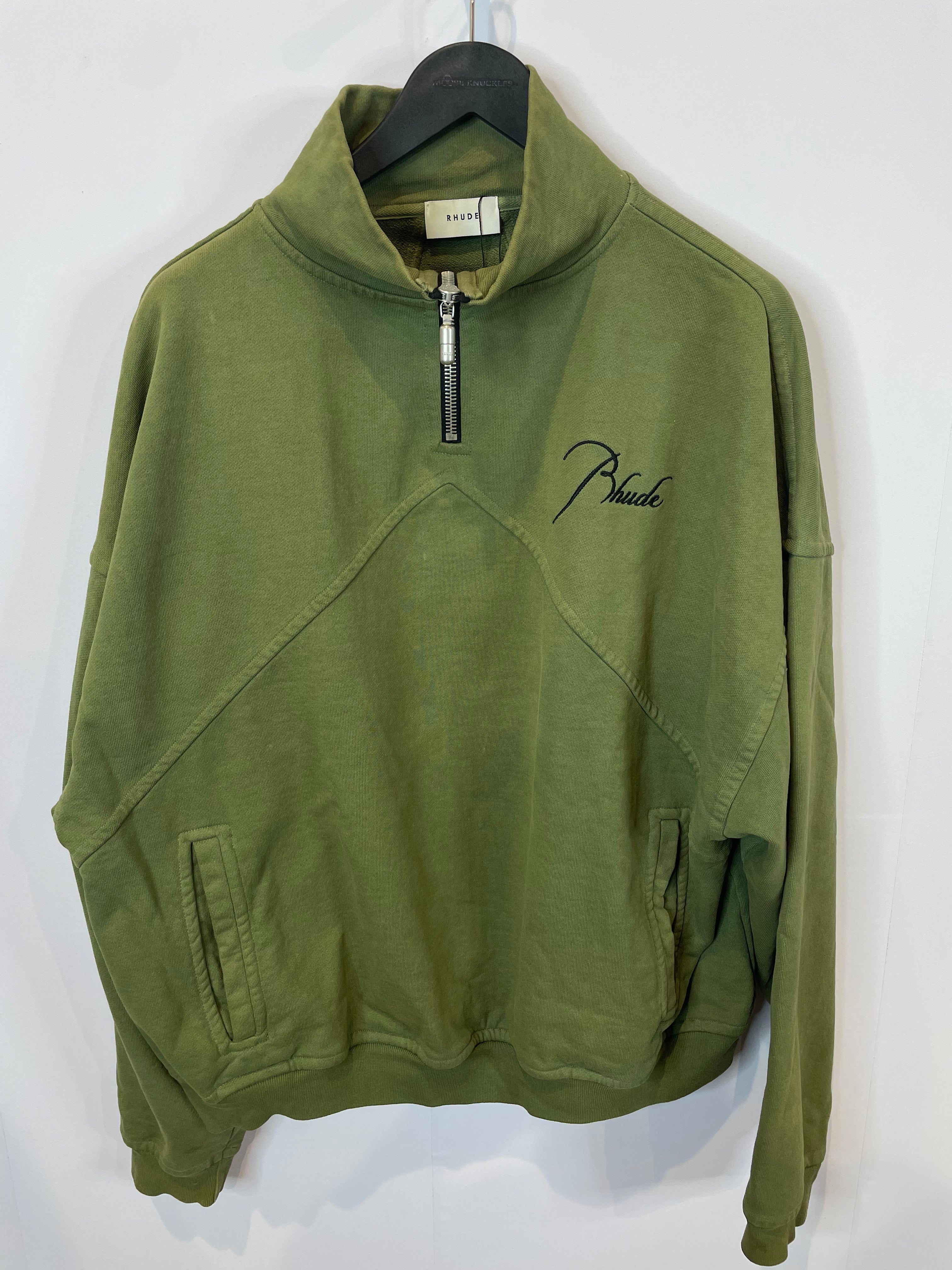 Rhude Olive Quarter Zip Used Medium