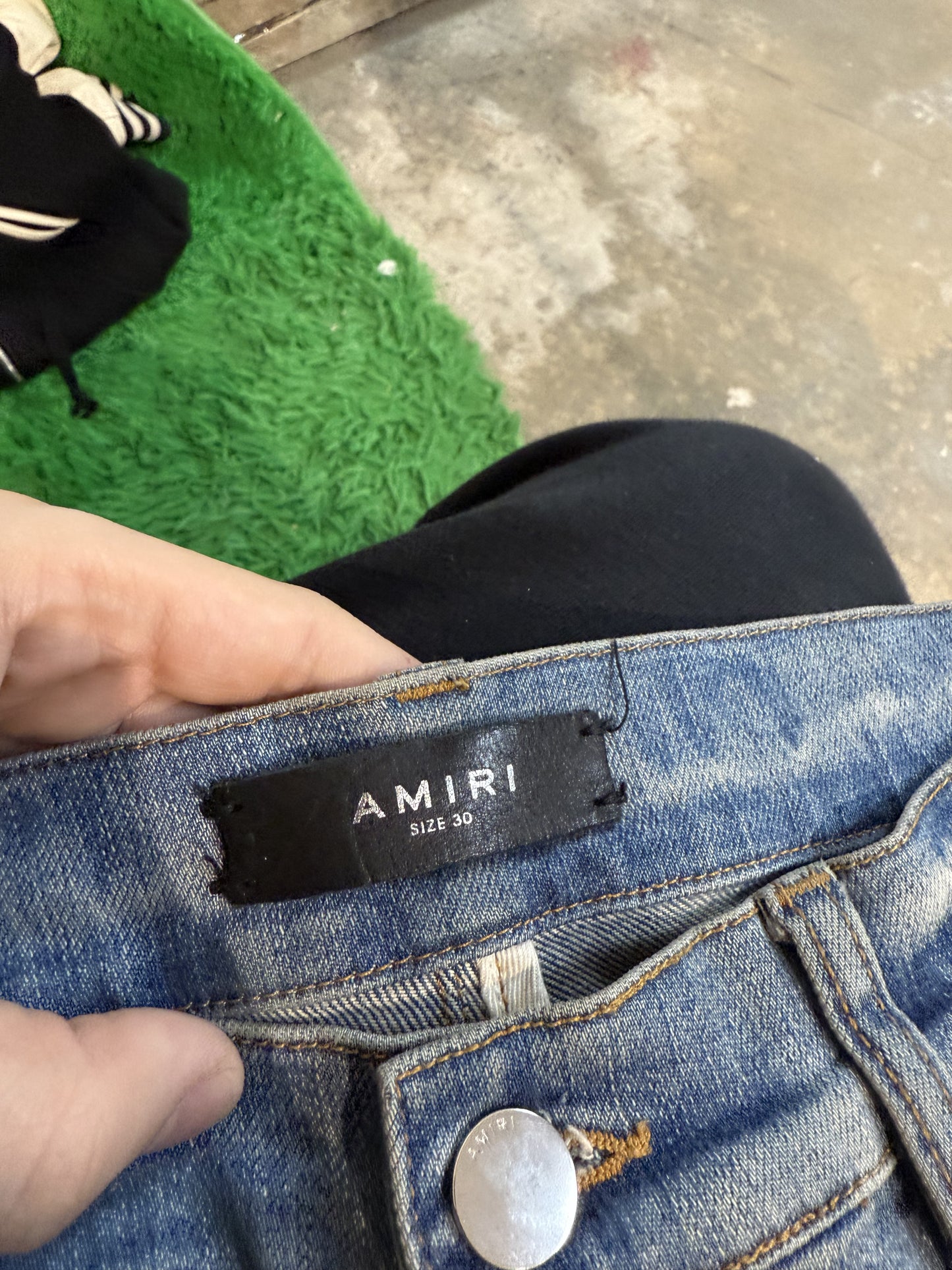 Amiri Jeans Light Wash Flames Used 30