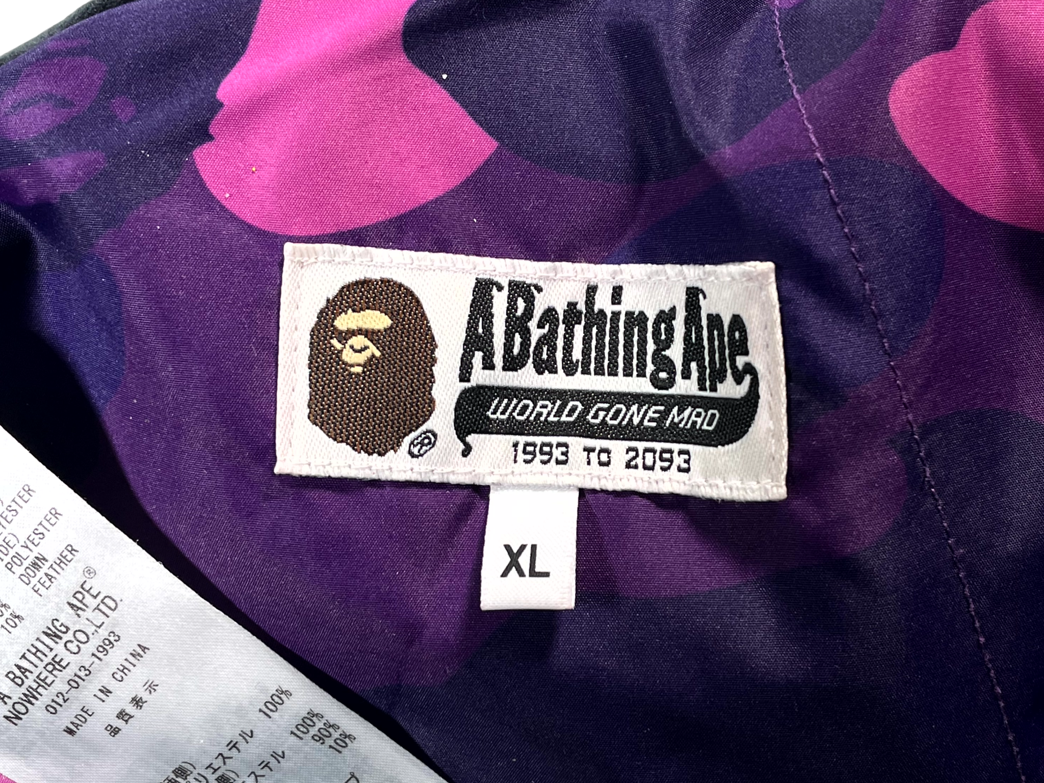 BAPE Reversible Camo Purple Puffer Jacket