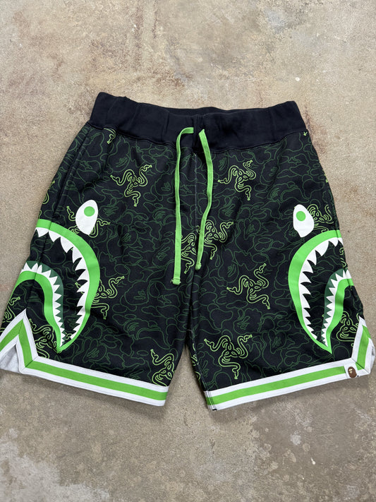 BAPE Razor Shark Shorts Green Used Small