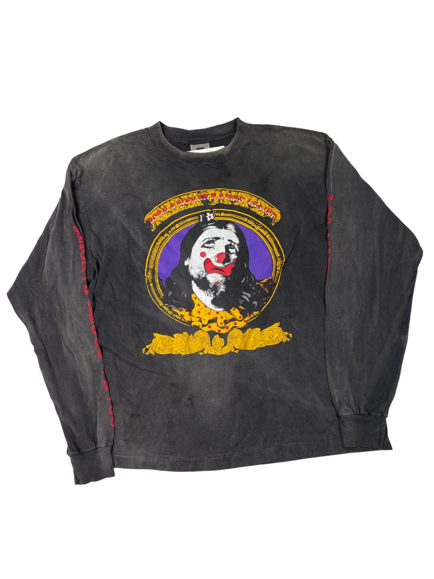 Born Saint Mxxxxxxx Clown Long Sleeve Grey Multi