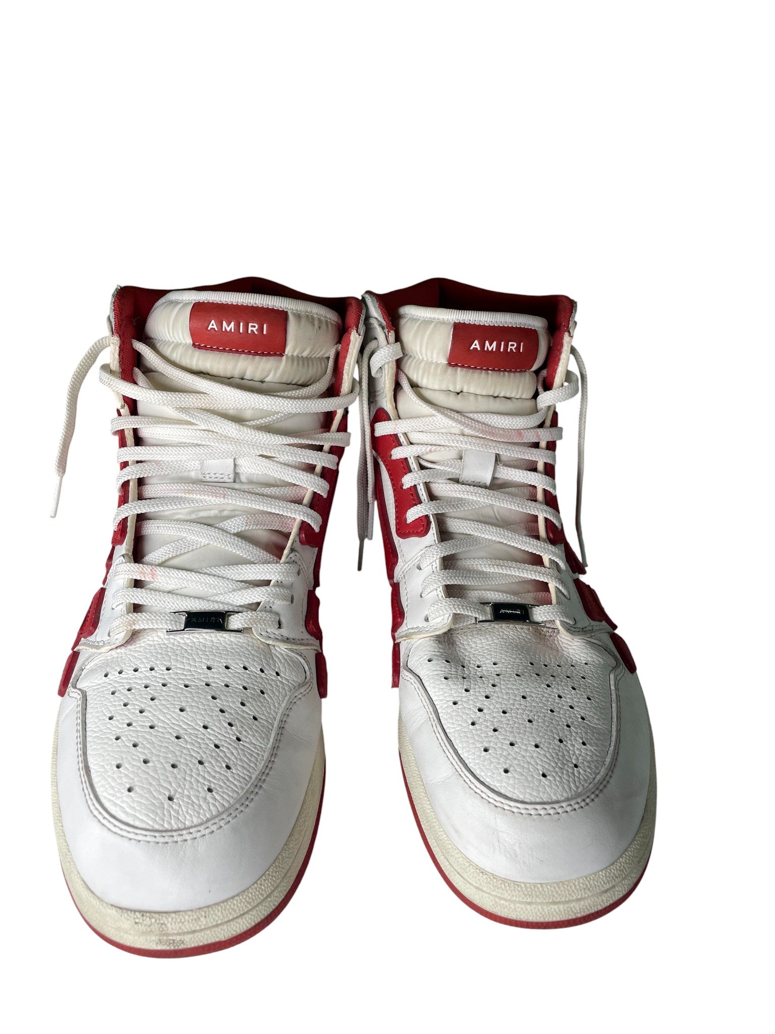 Amiri 'Skeleton' Red & White High Top
