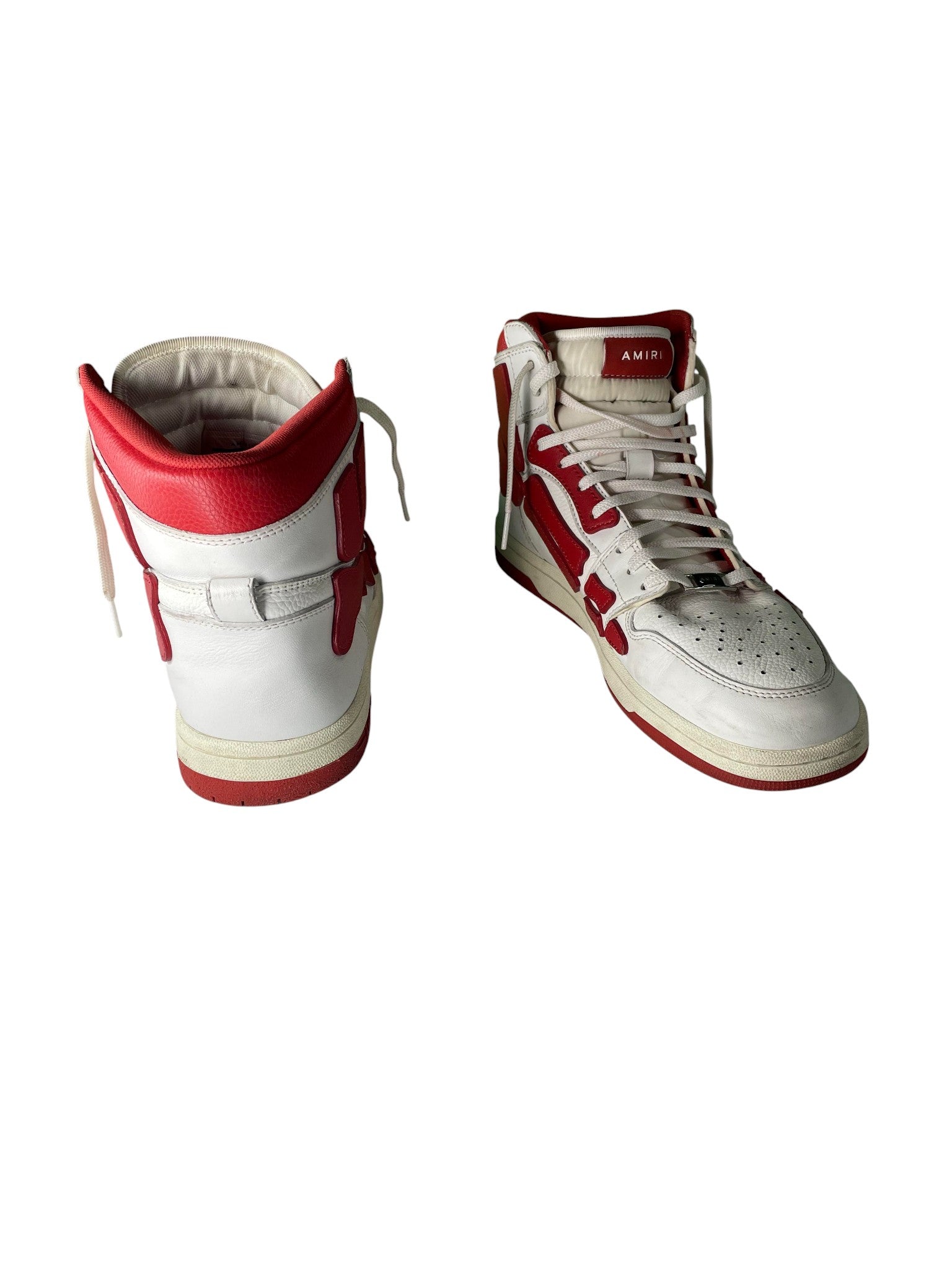Amiri 'Skeleton' Red & White High Top