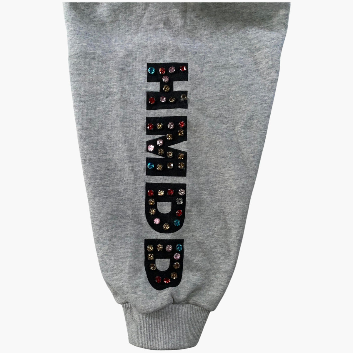 HMDD Rhinestone Grey & Black Zip Up Hoodie