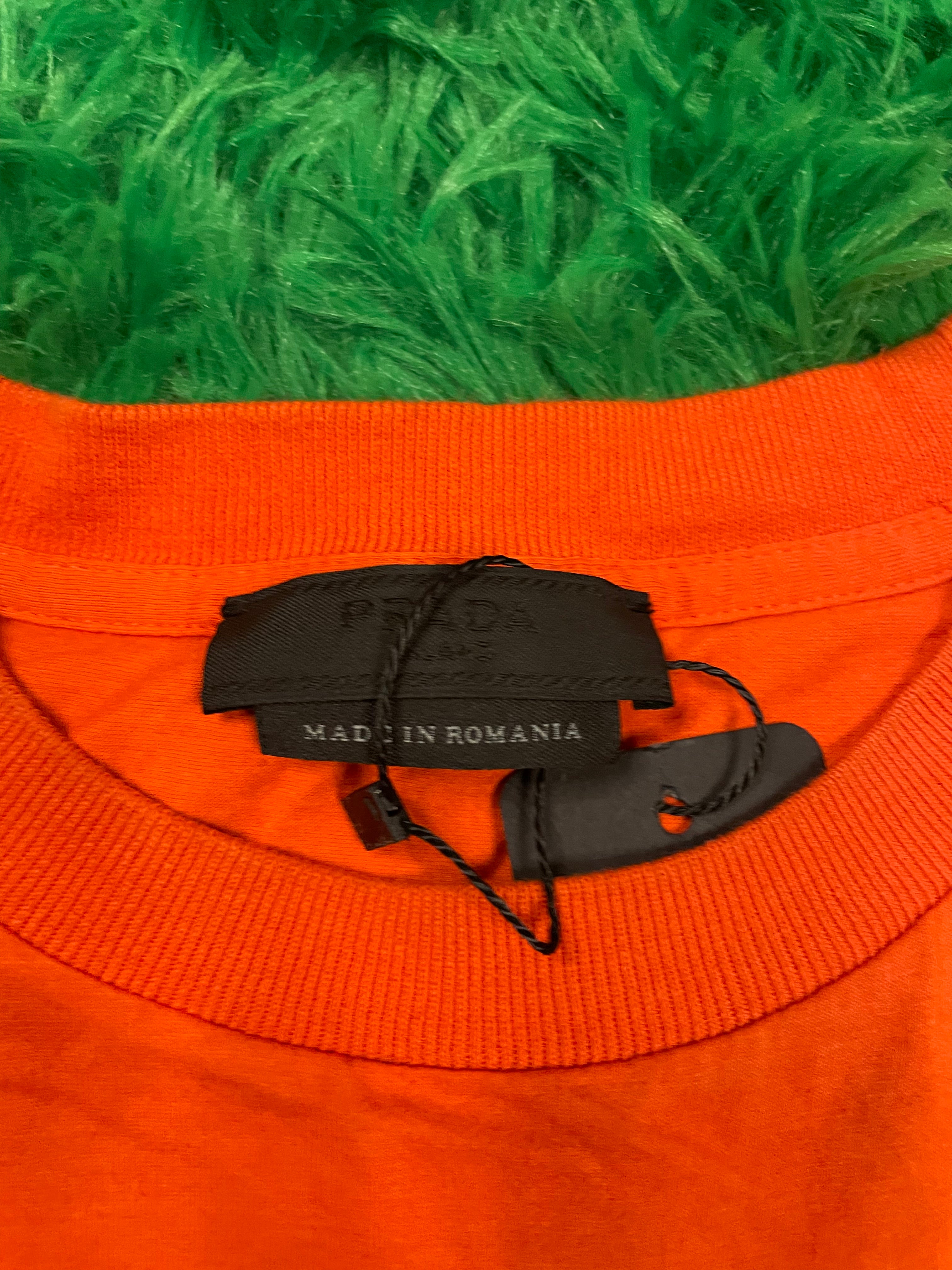 Prada T Shirt Orange Pocket L