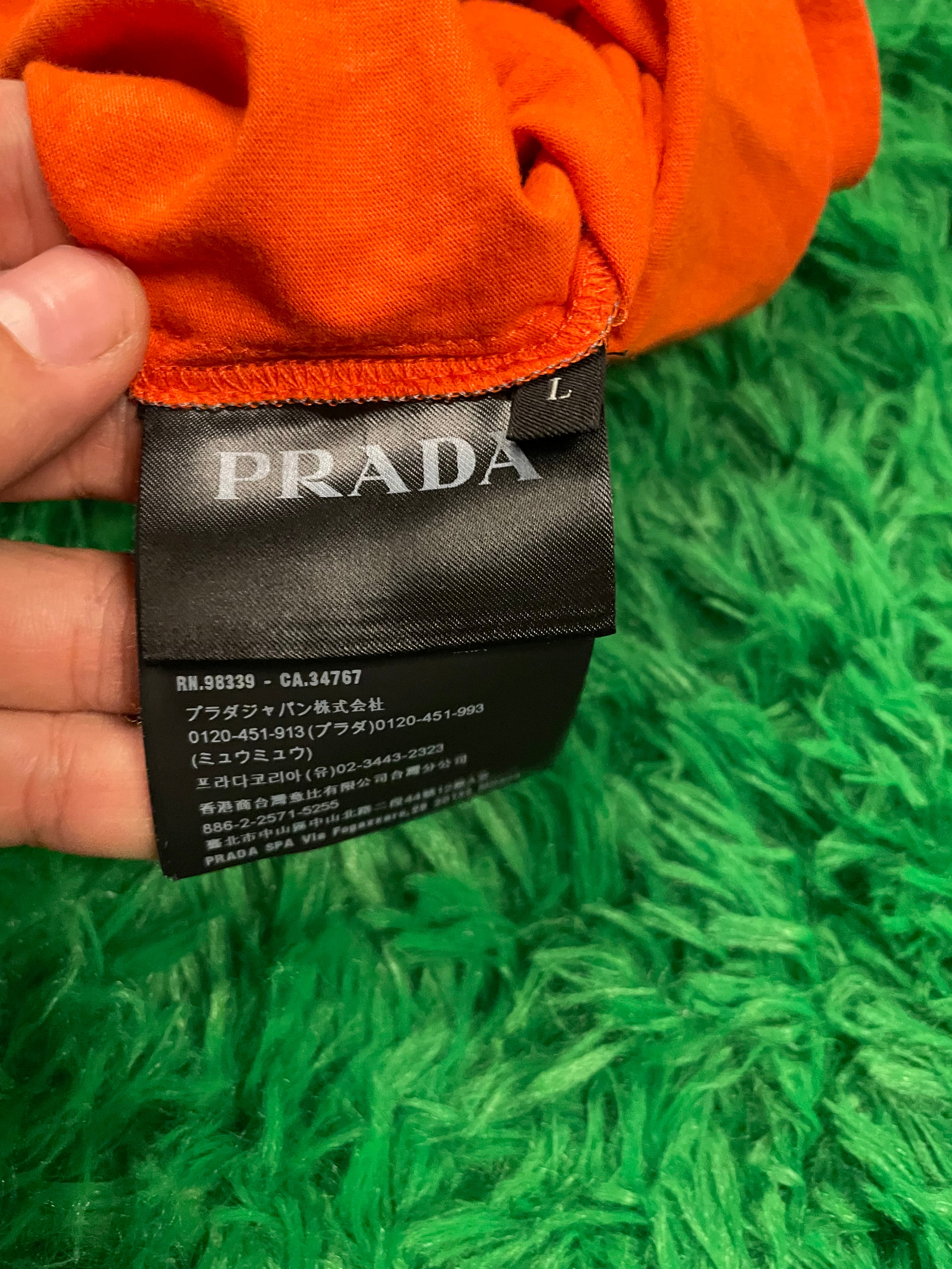Prada T Shirt Orange Pocket L