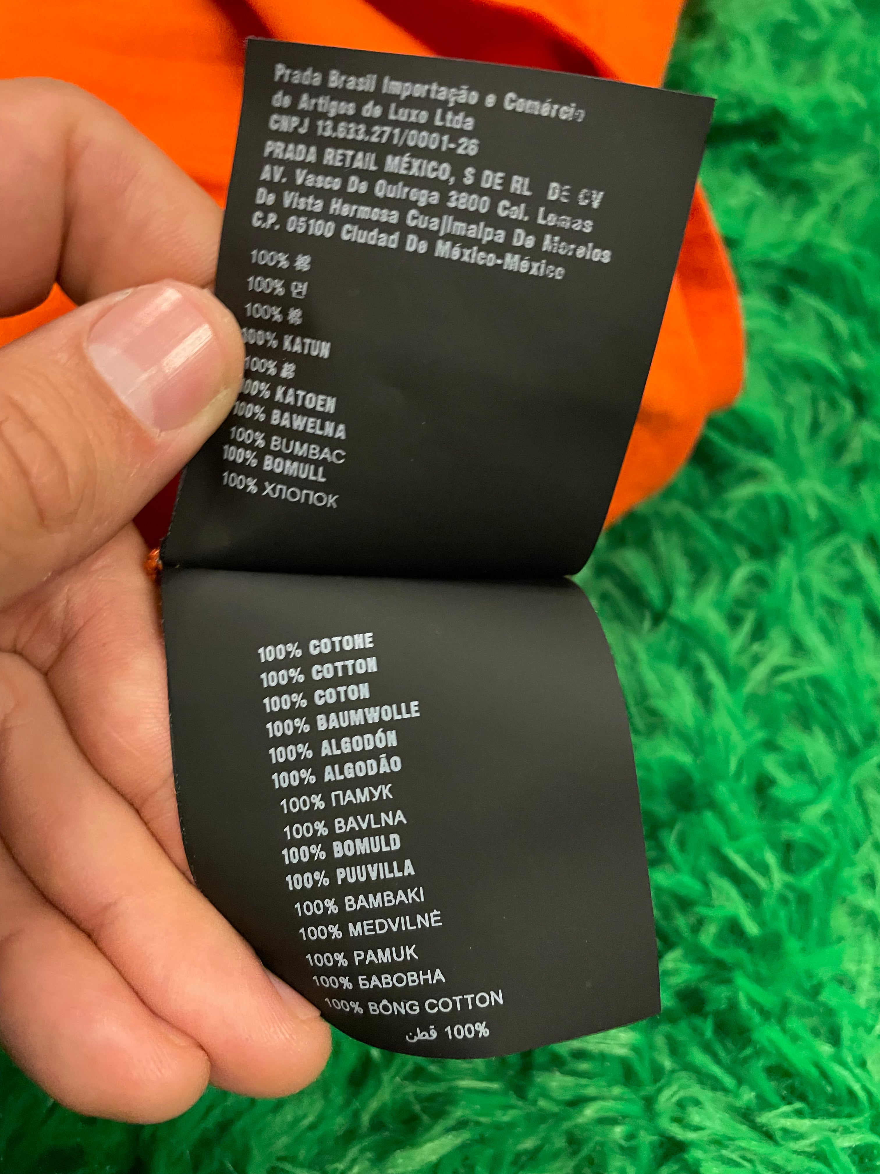 Prada T Shirt Orange Pocket L