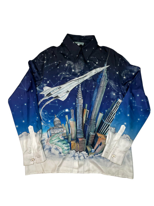 Casablanca Silk Skyline Button Up