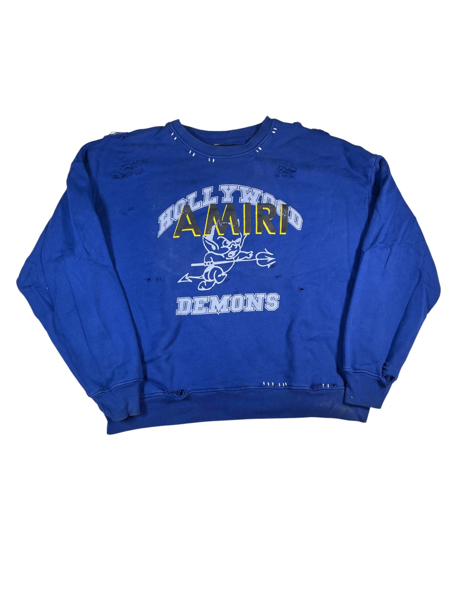 Amiri Demon's Navy & Yellow Crewneck