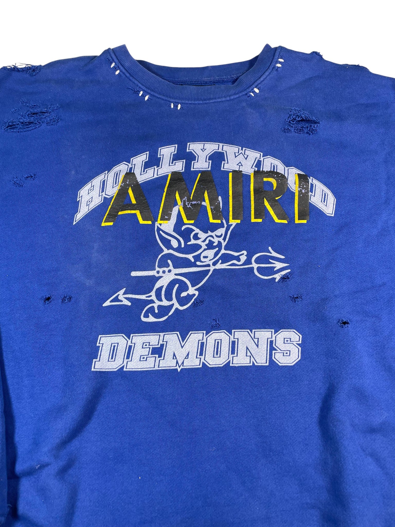 Amiri Demon's Navy & Yellow Crewneck