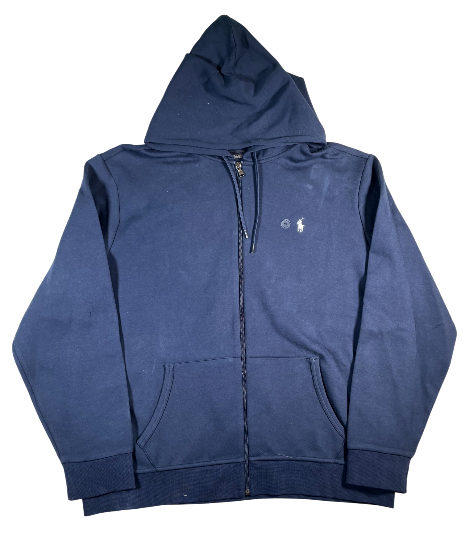 Polo Zip Up Navy & White Hoodie