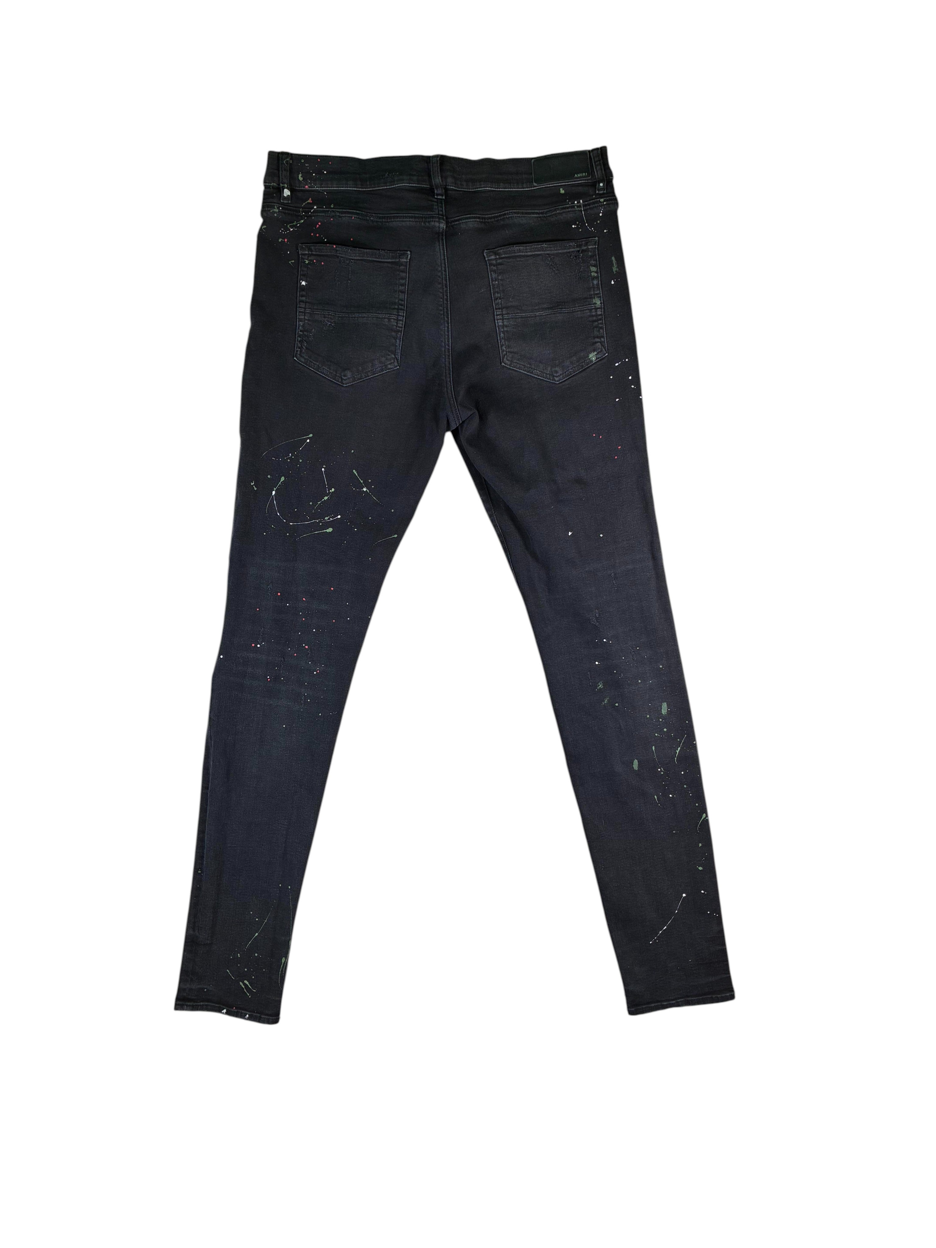 Amiri Black Swan Patch Jeans