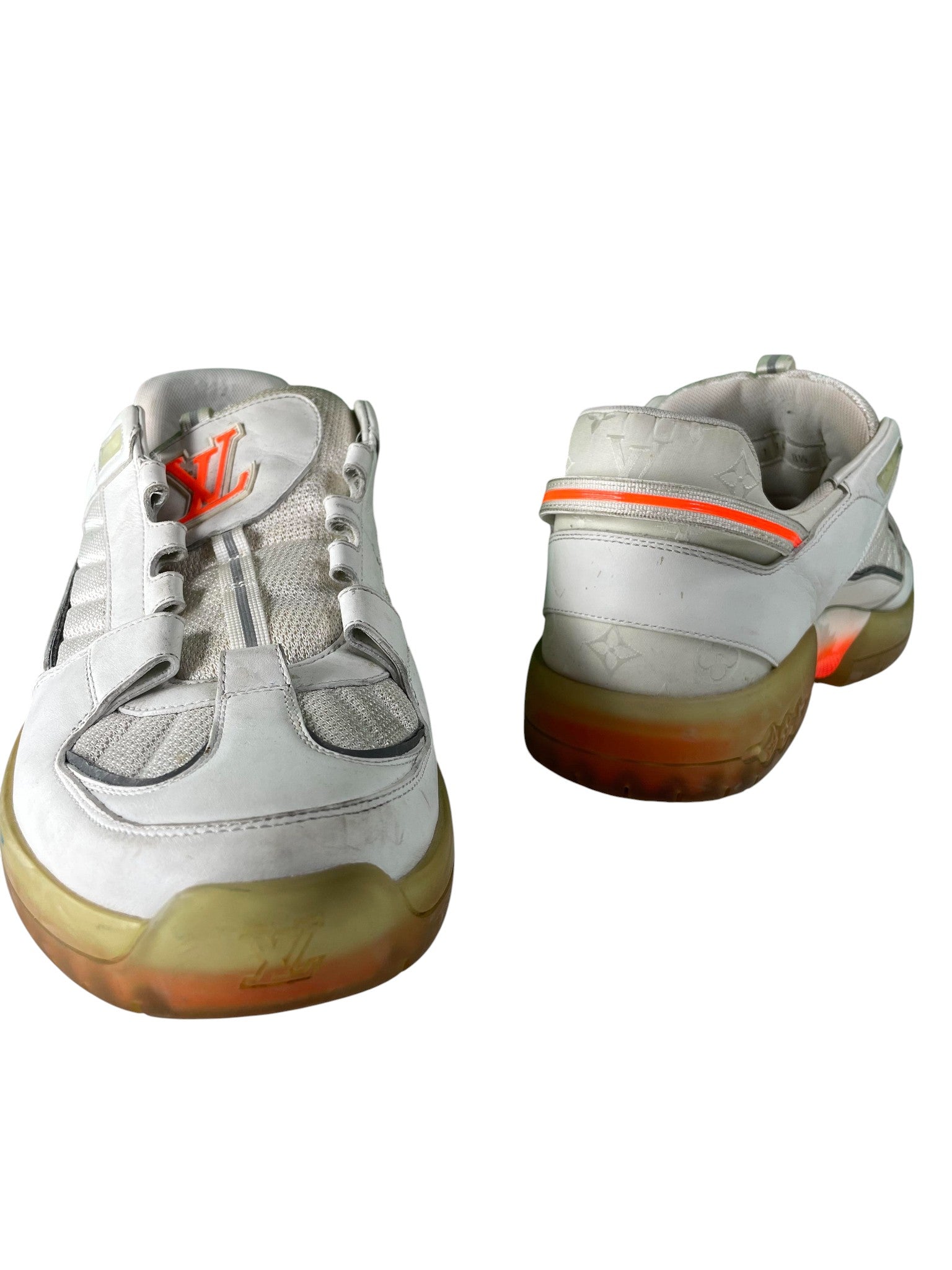 LV 'Monogram' White & Orange Sneaker