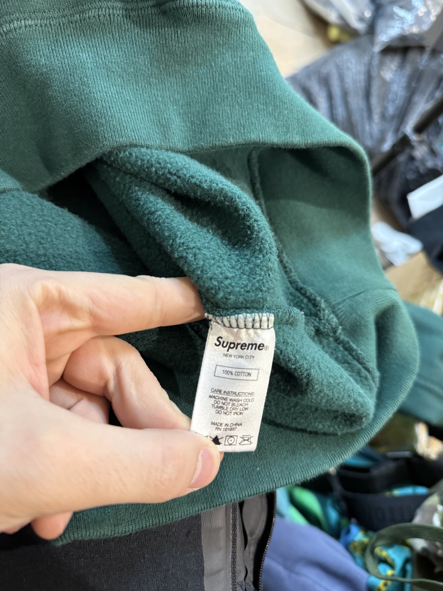 Supreme Hoodie green Used Medium