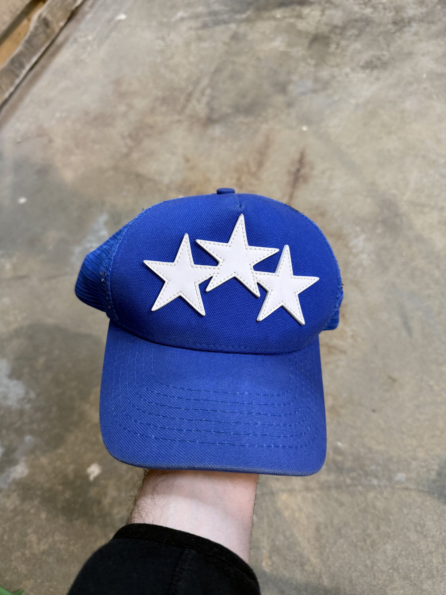 Amiri 3 Star Trucker Blue White Used OS