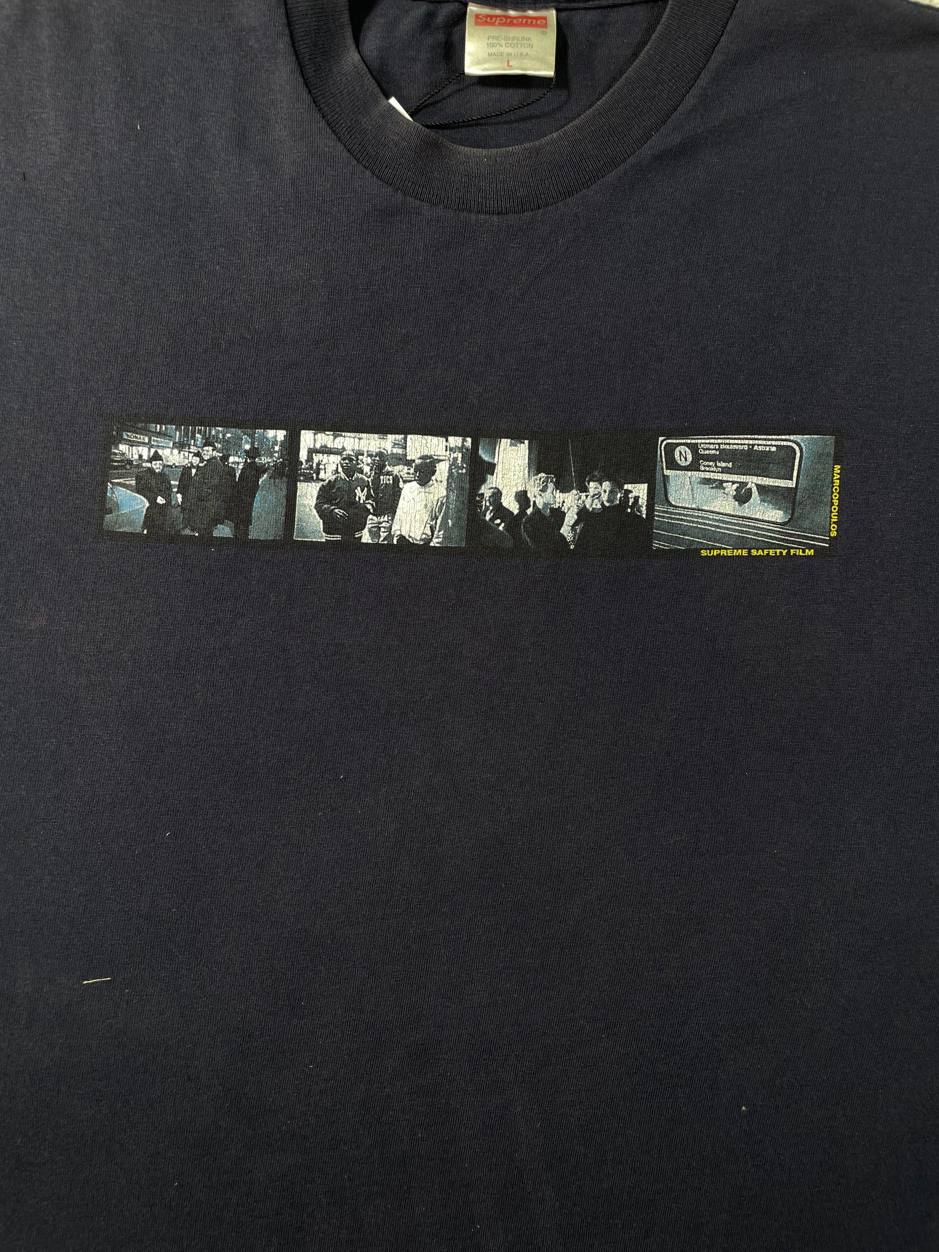Supreme Saftey Film Vintage Navy Tee