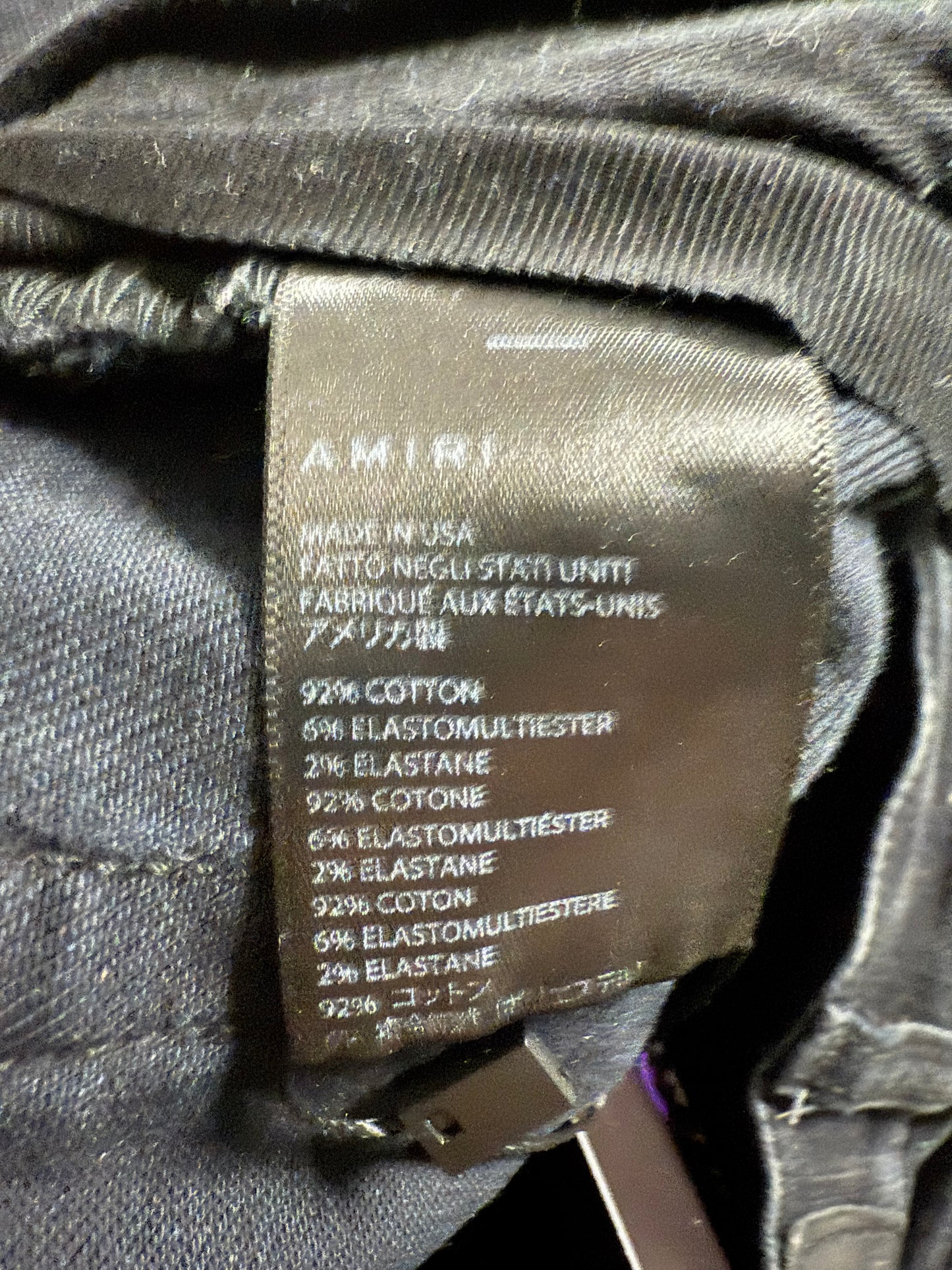 Amiri MX1 Black Iridescent Patch Used 30