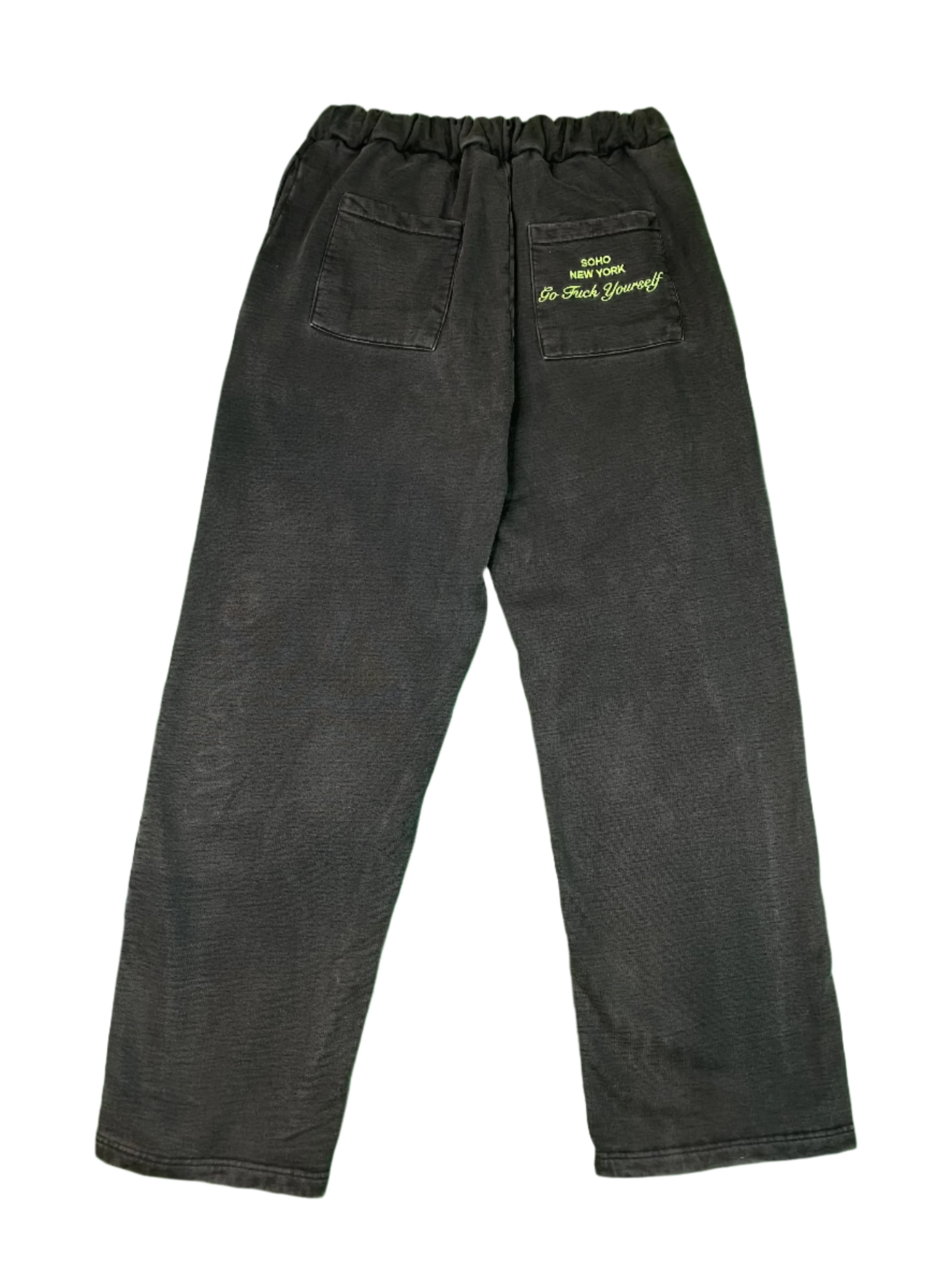 4G Go F*CK Yourself Embroidered Black & Green Sweats