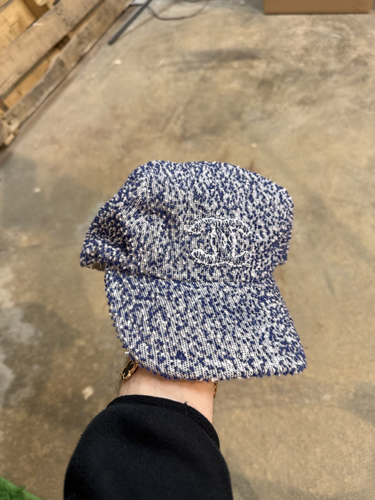 Chanel CC Blue Knitted Cap Used OS