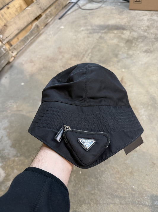 Prada Re-Nylon Bucket Hat Black Used XL