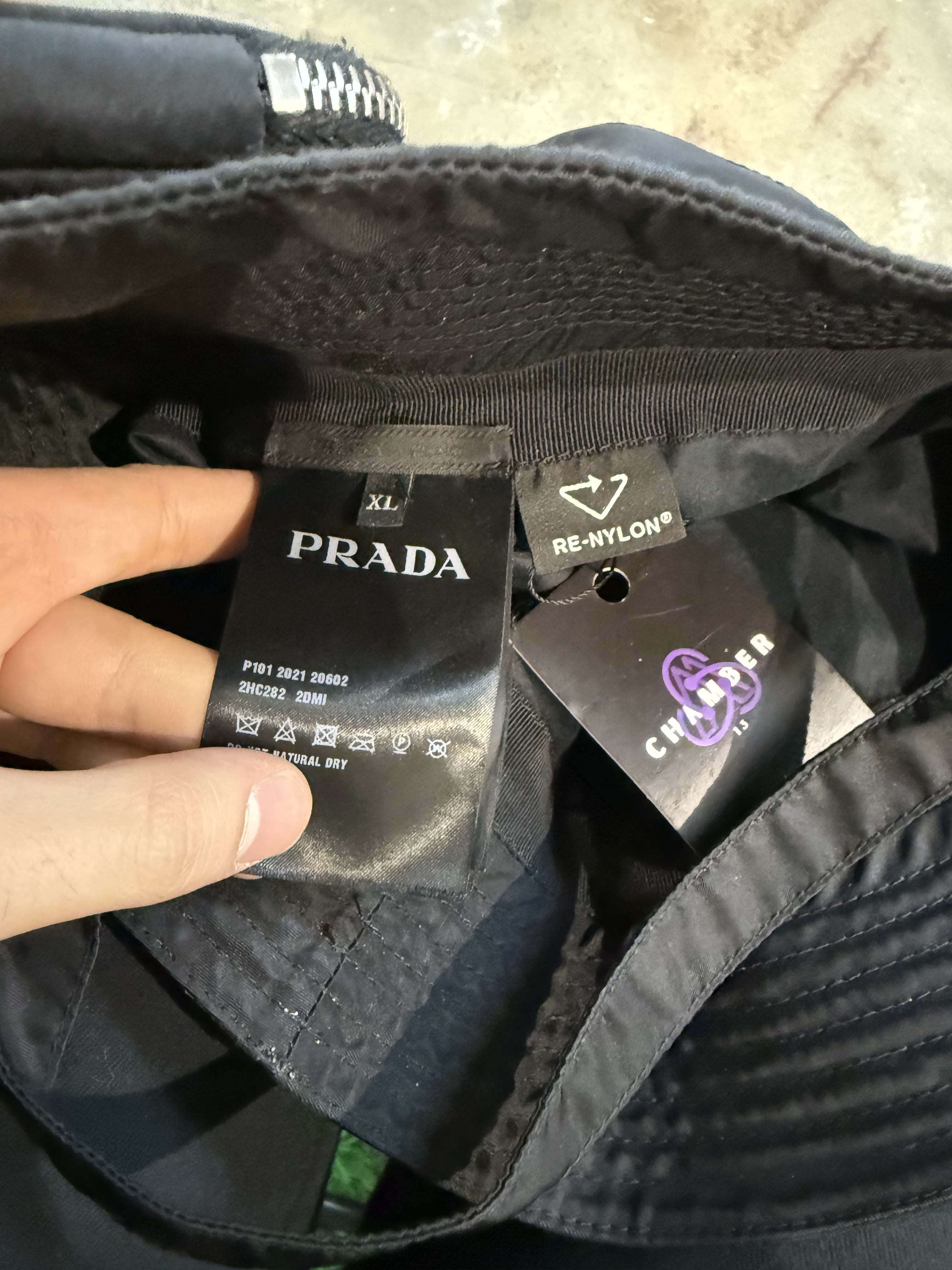 Prada Re-Nylon Bucket Hat Black Used XL