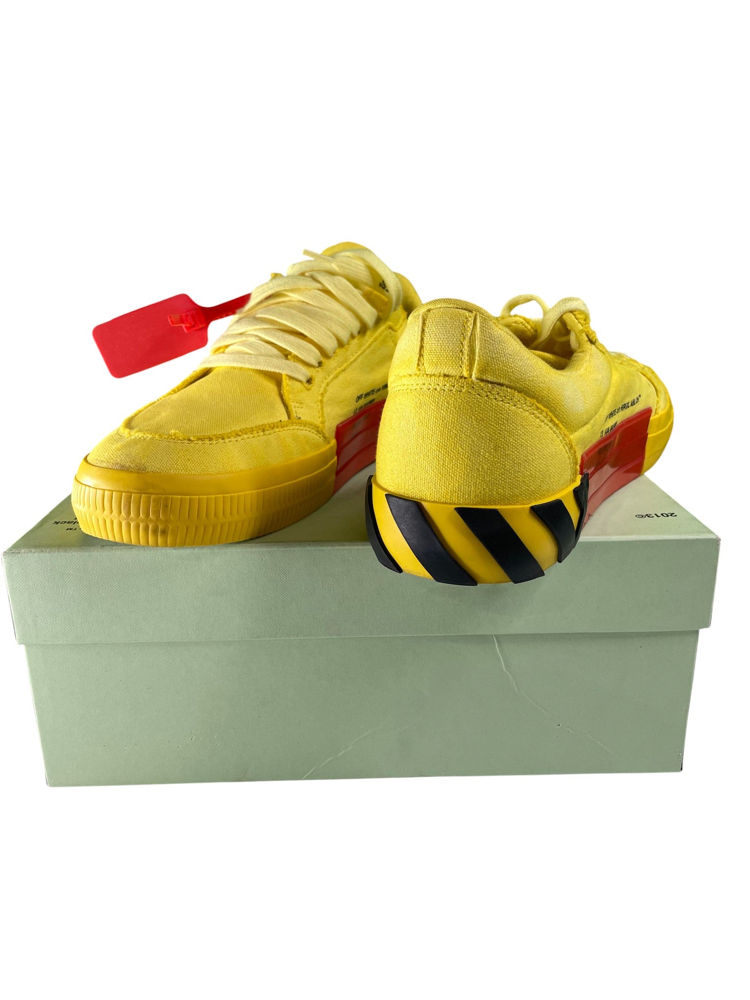 Off White Yellow & Red Lowtop Sneakers