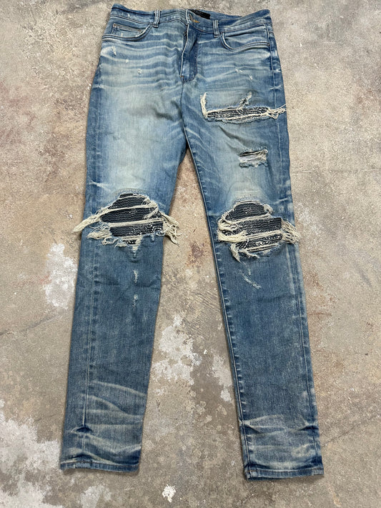 Amiri MX1 Blue Paisley Used 34