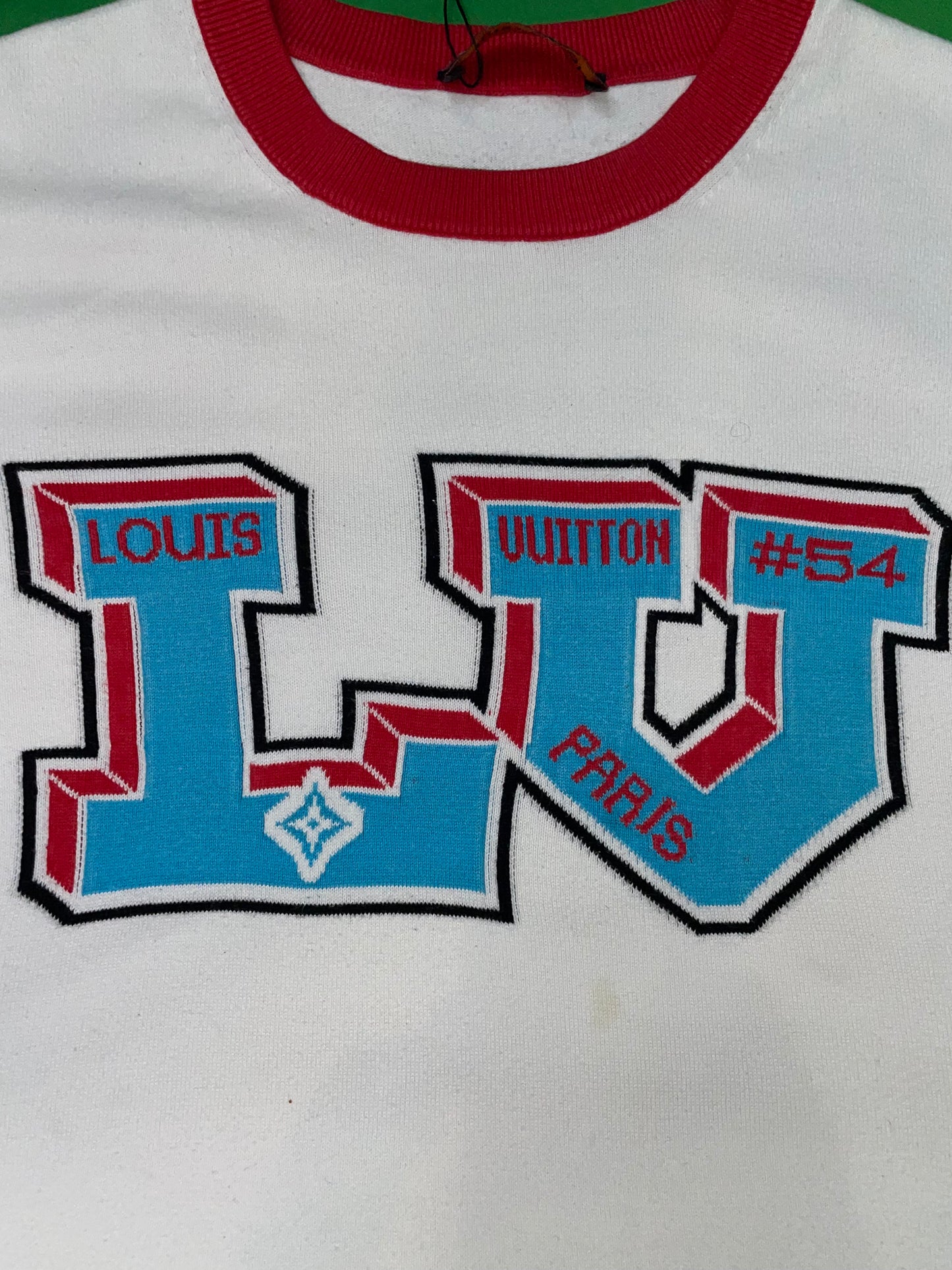 LV Logo Knit White & Red Tee
