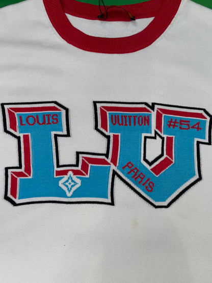LV Logo Knit White & Red Tee
