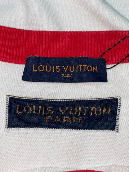 LV Logo Knit White & Red Tee