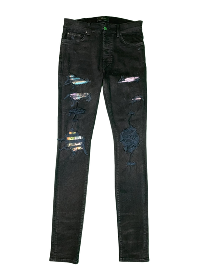 Amiri Thrasher Swan Patch Black Jeans