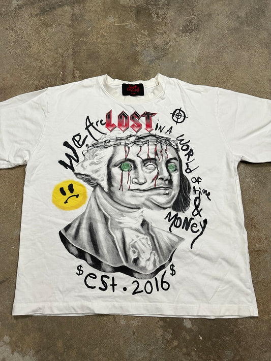 Lost Benjamin Franklin Tee White Used Large