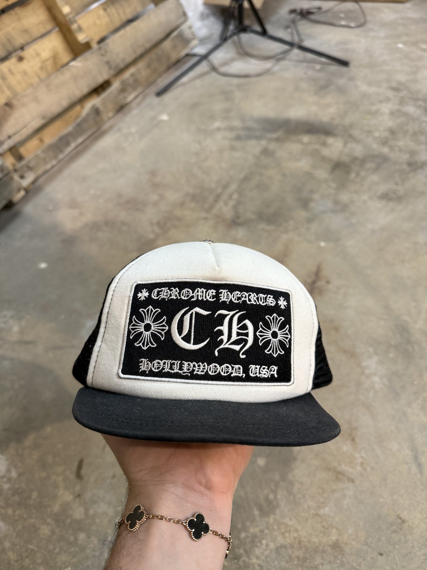 Chrome Hearts CH Black White Truckers Used OS