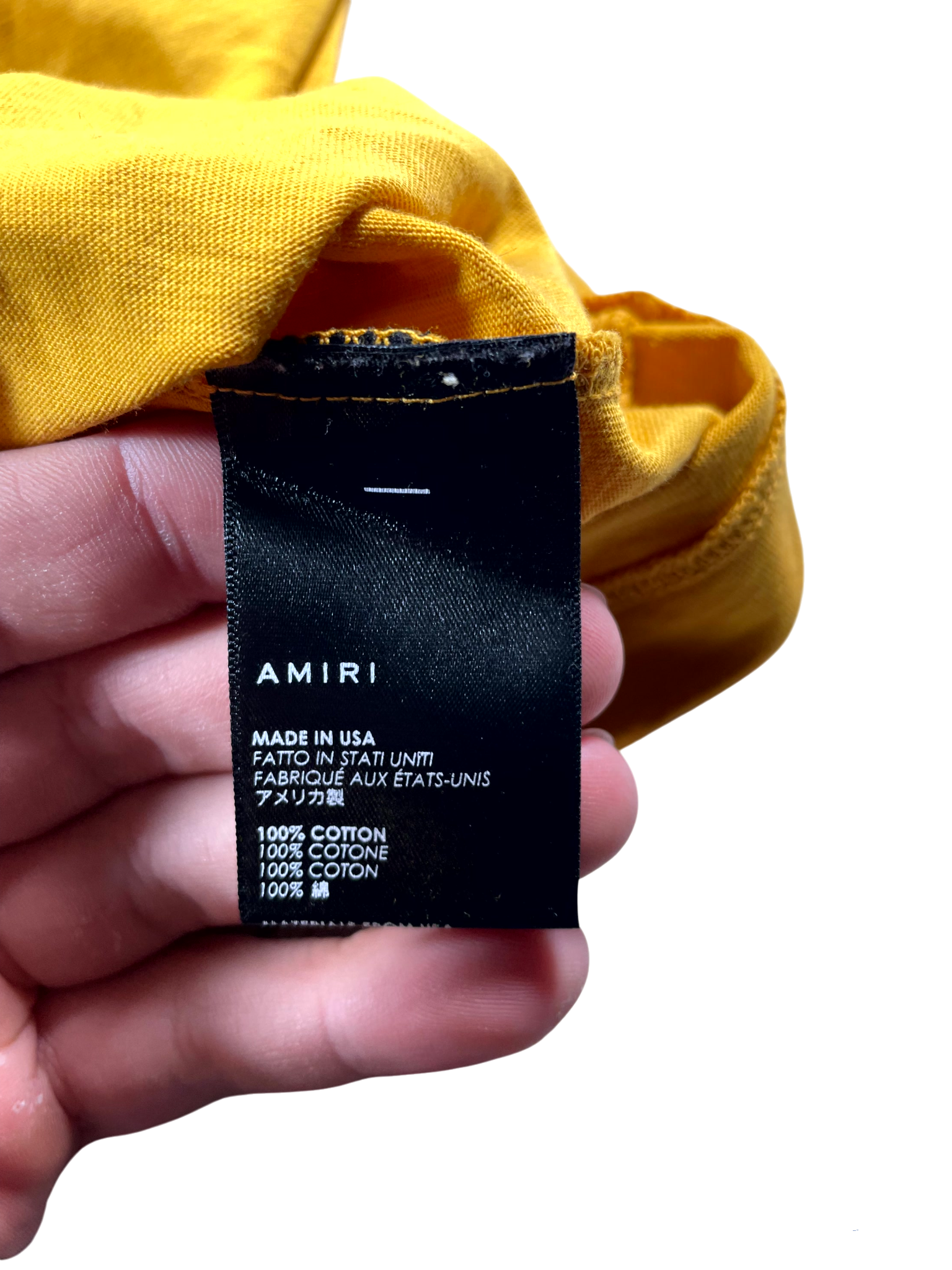 Amiri Core Yellow Mustard & Black Tee