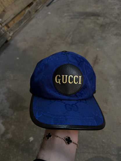 Gucci Mono Cap Royal Blue Black Used Small With Tags