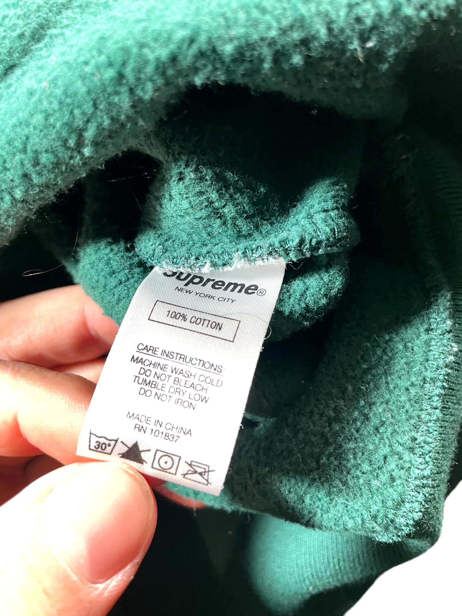 Supreme Green & Red Hoodie