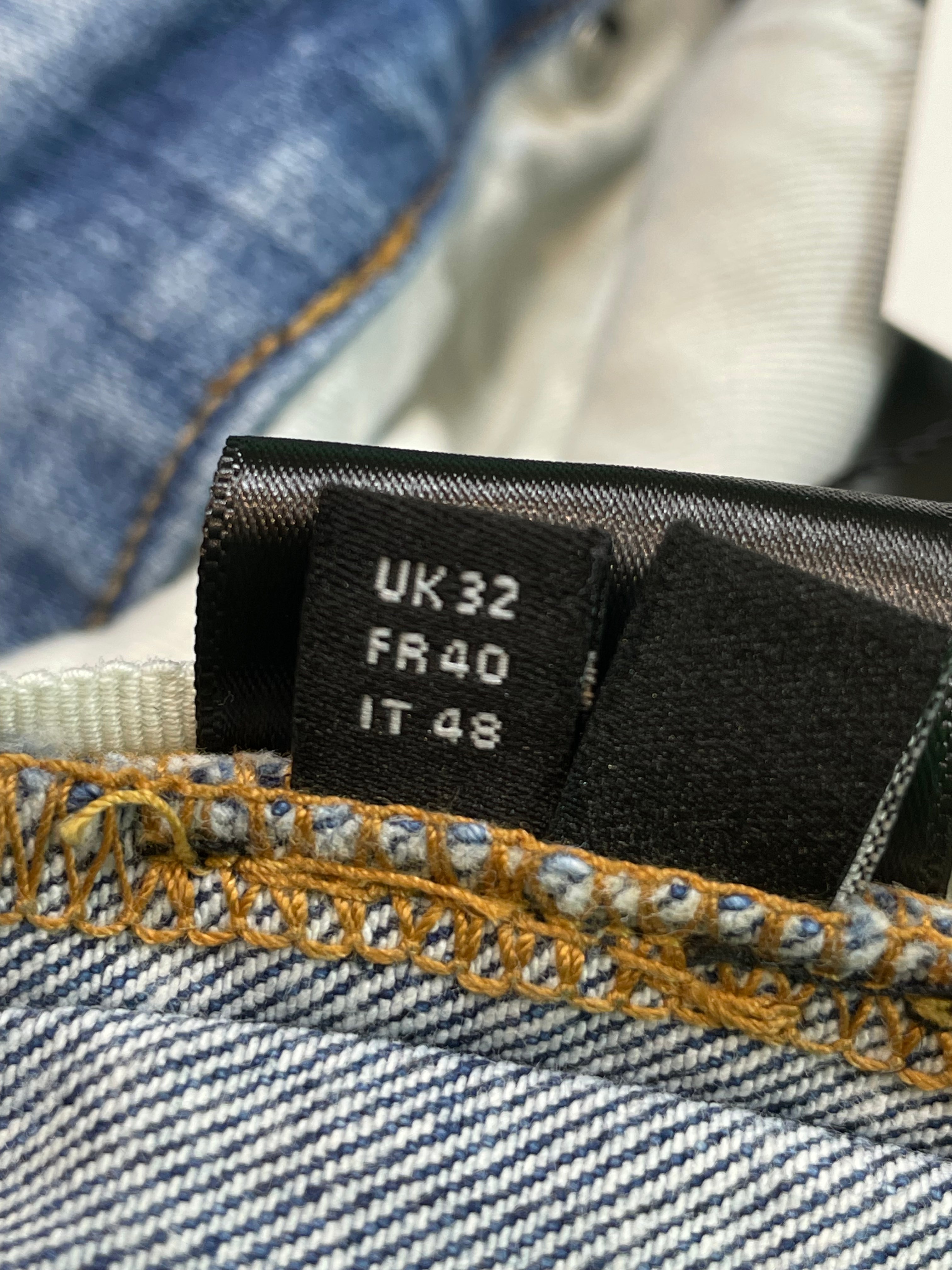 Amiri Thrasher White Stripe Light Wash Blue Jeans