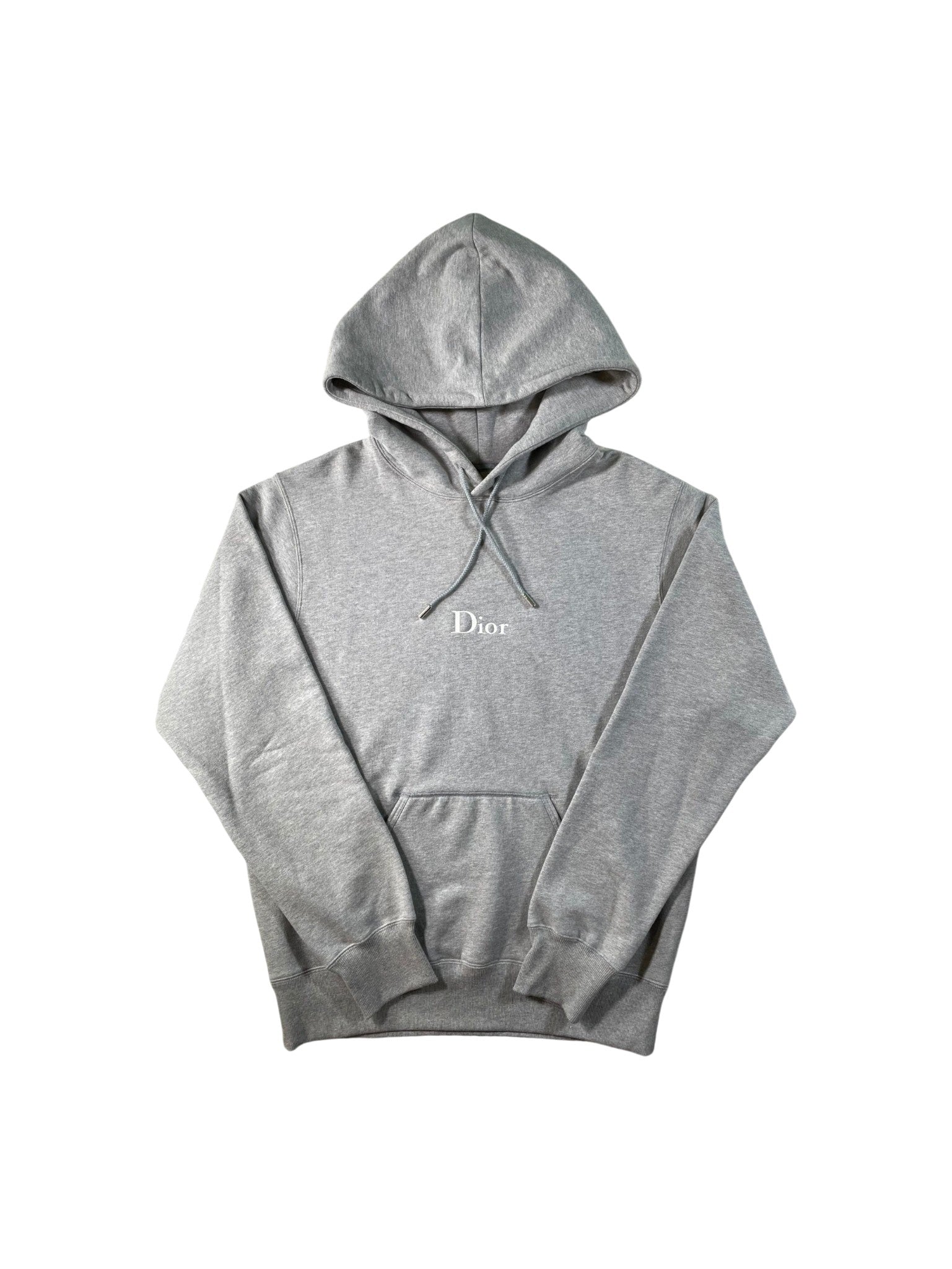 Dior Embroidered Logo Grey & White Hoodie