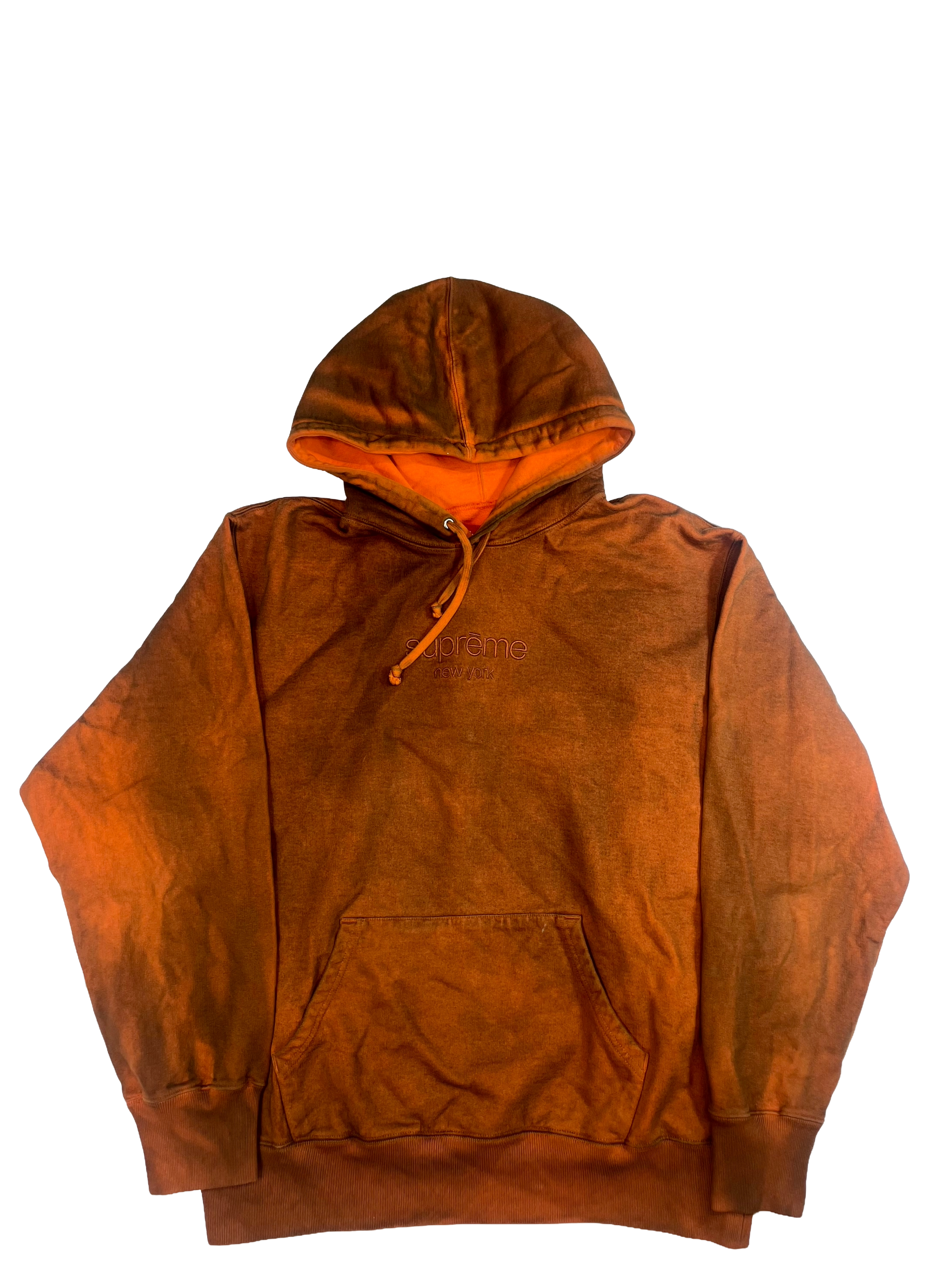 Supreme New York Logo Rust Hoodie