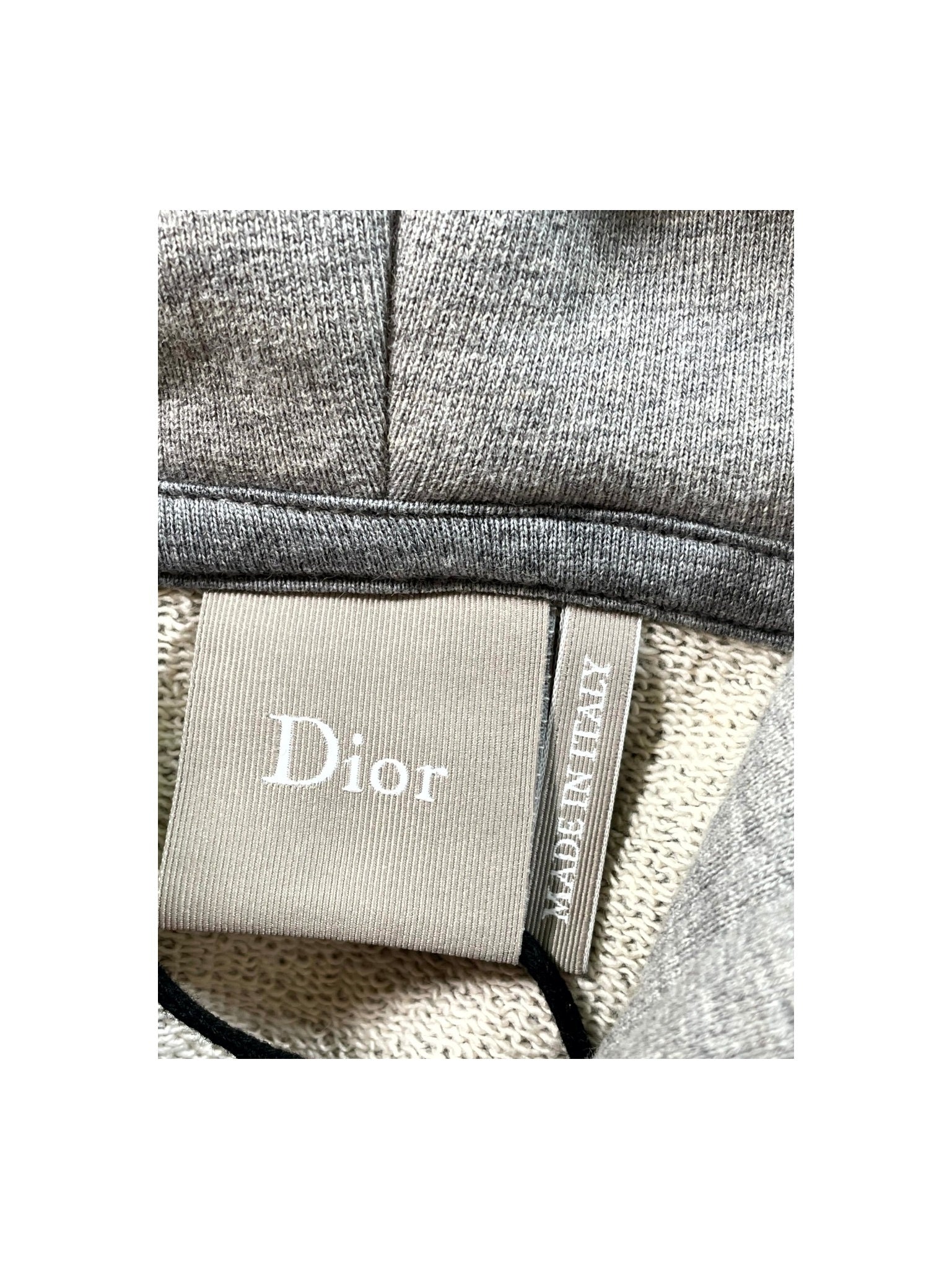 Dior Embroidered Logo Grey & White Hoodie