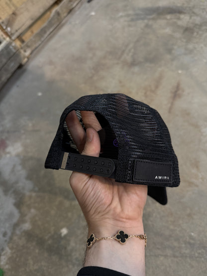 Amiri MA Logo Trucker Black Pink Used OSFM