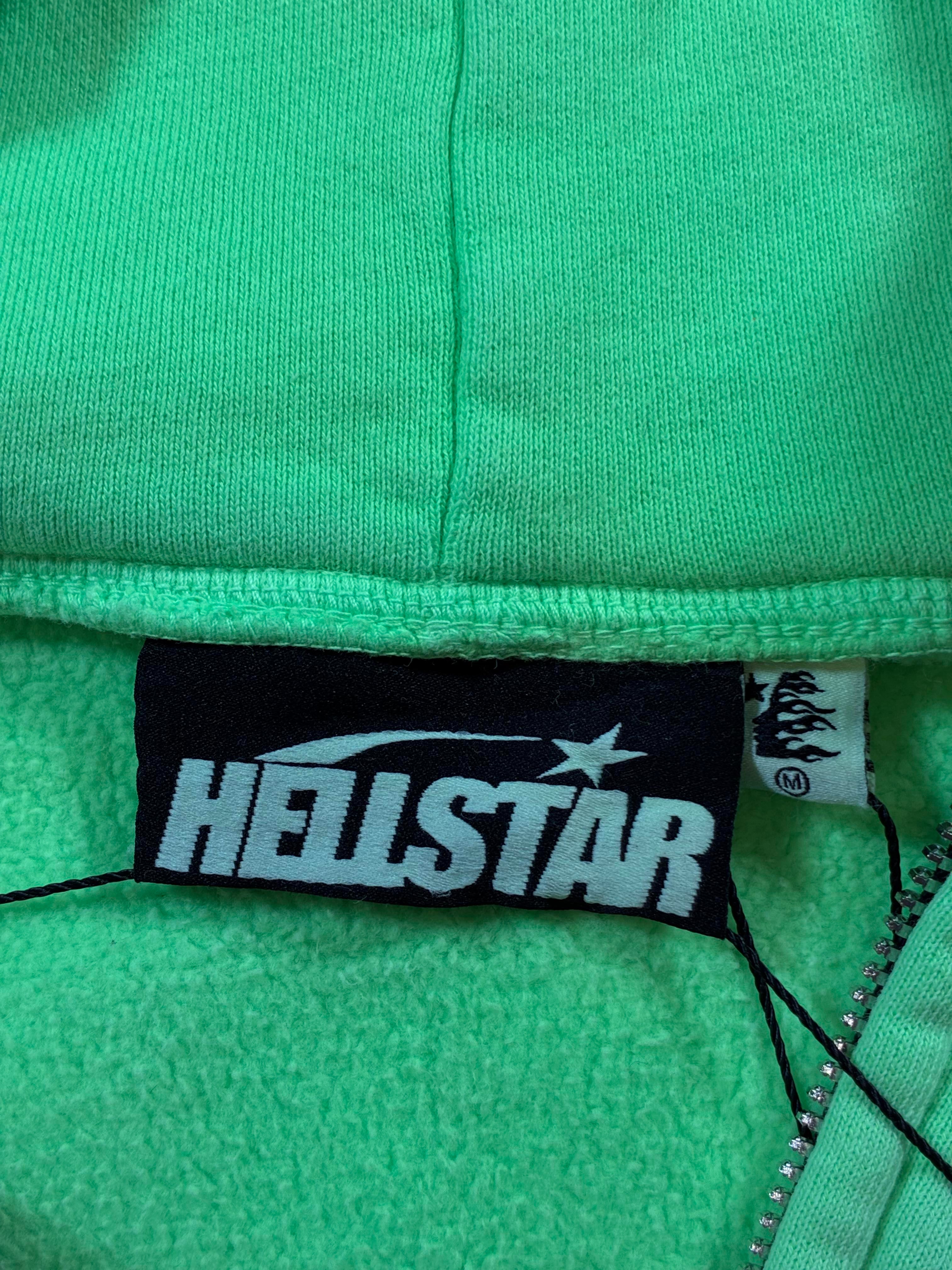 Hellstar Graffiti Green Zip Up Hoodie