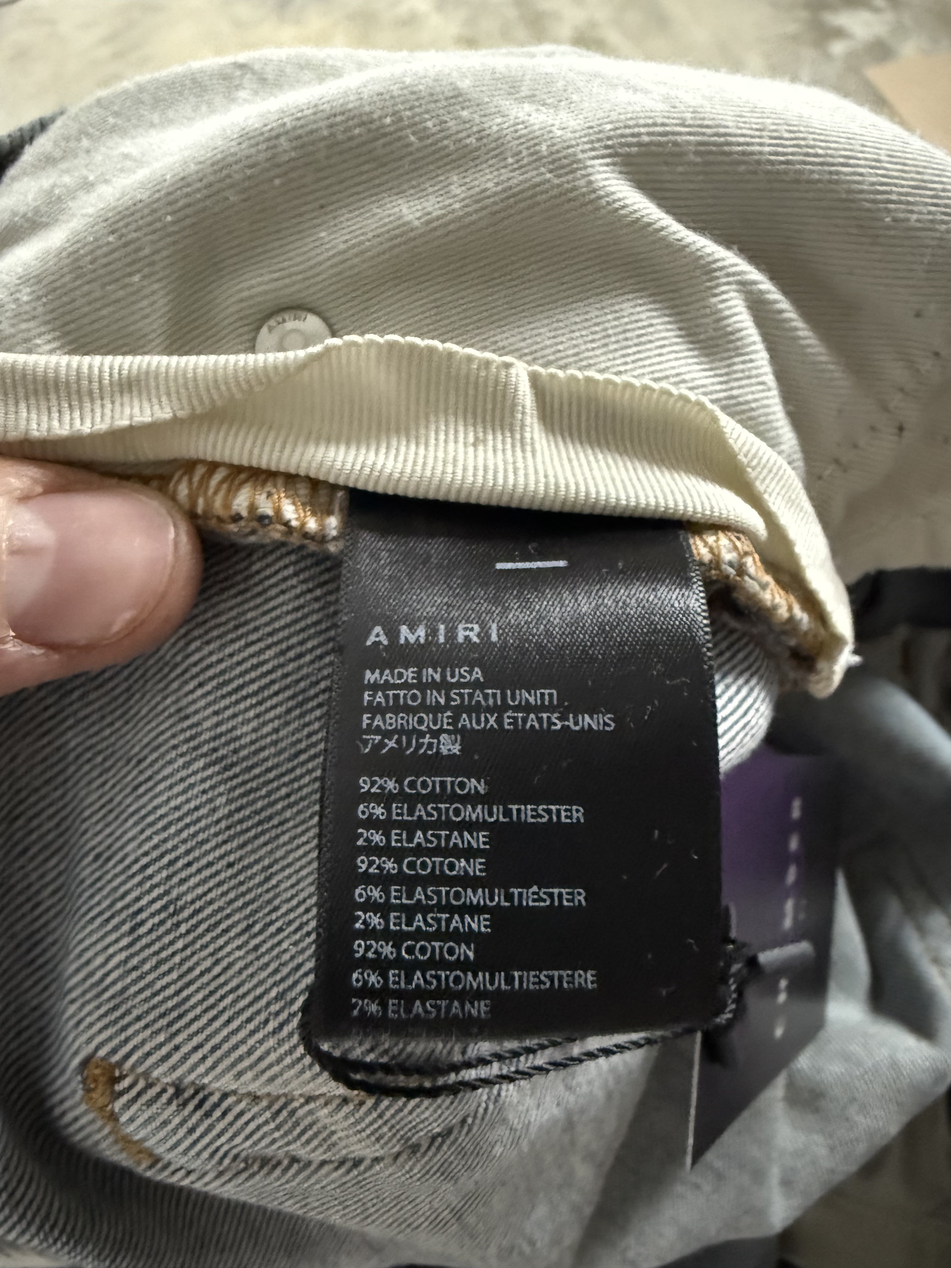 Amiri Jeans Thrasher Light Wash Rainbow Paisley Patch 38 Used