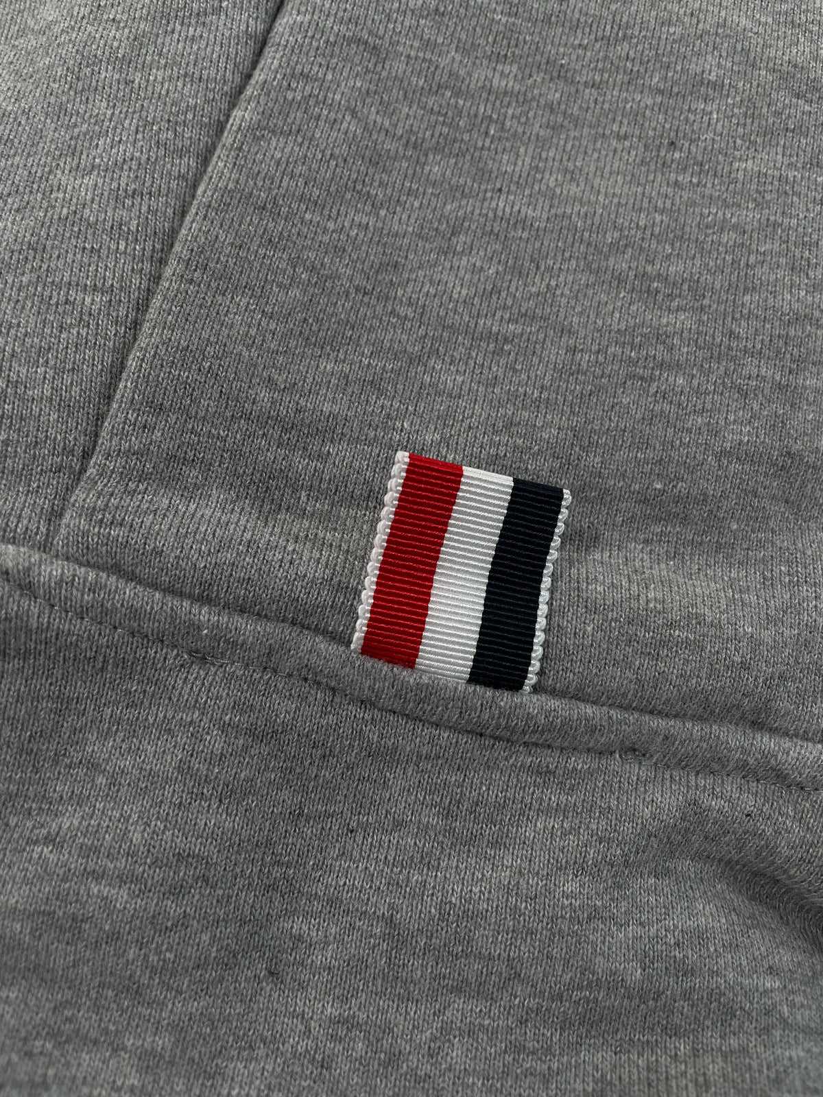 Thom Browne White Bar Light Grey Hoodie