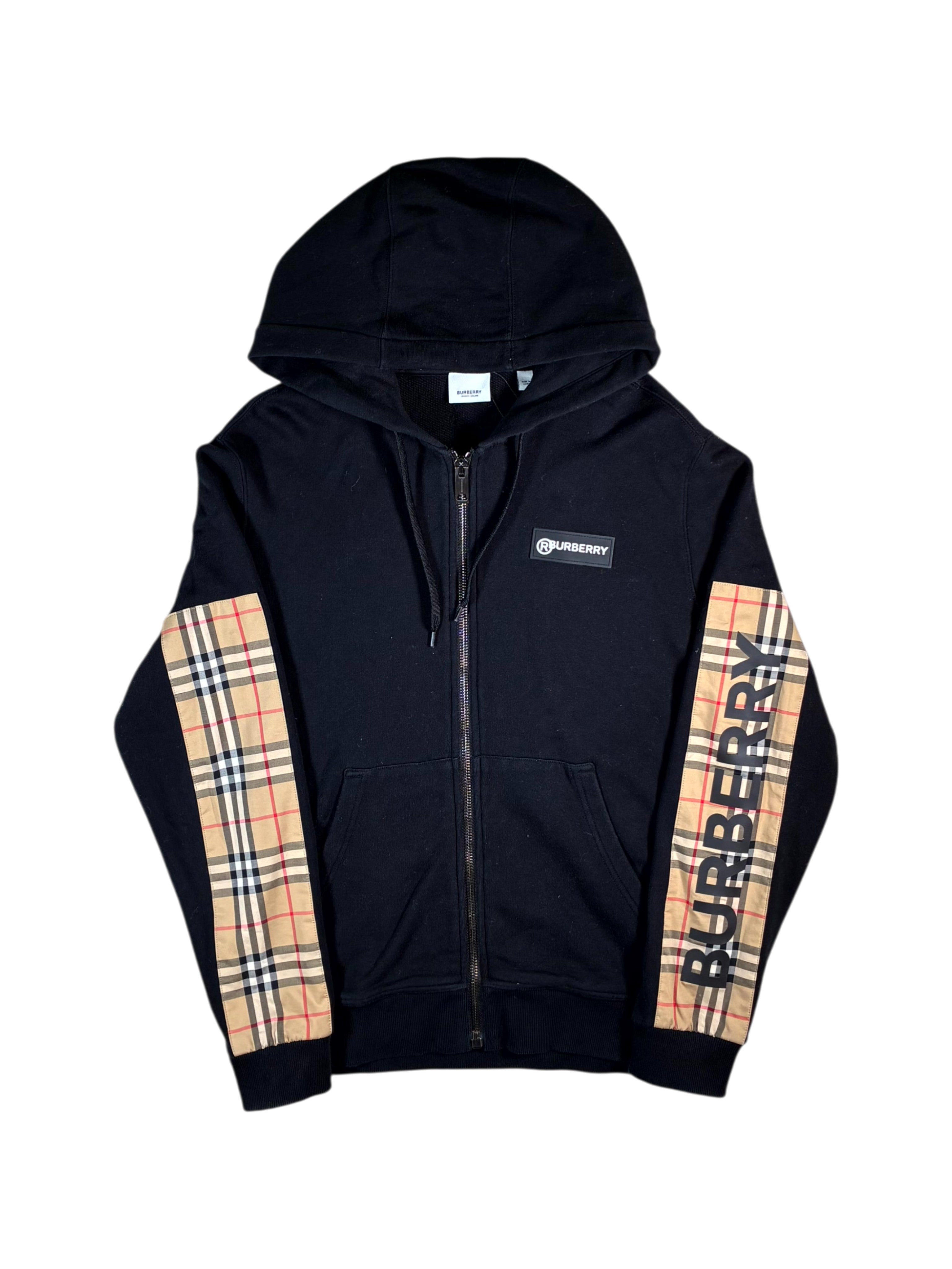 Burberry Monogram Zip Up Black Hoodie