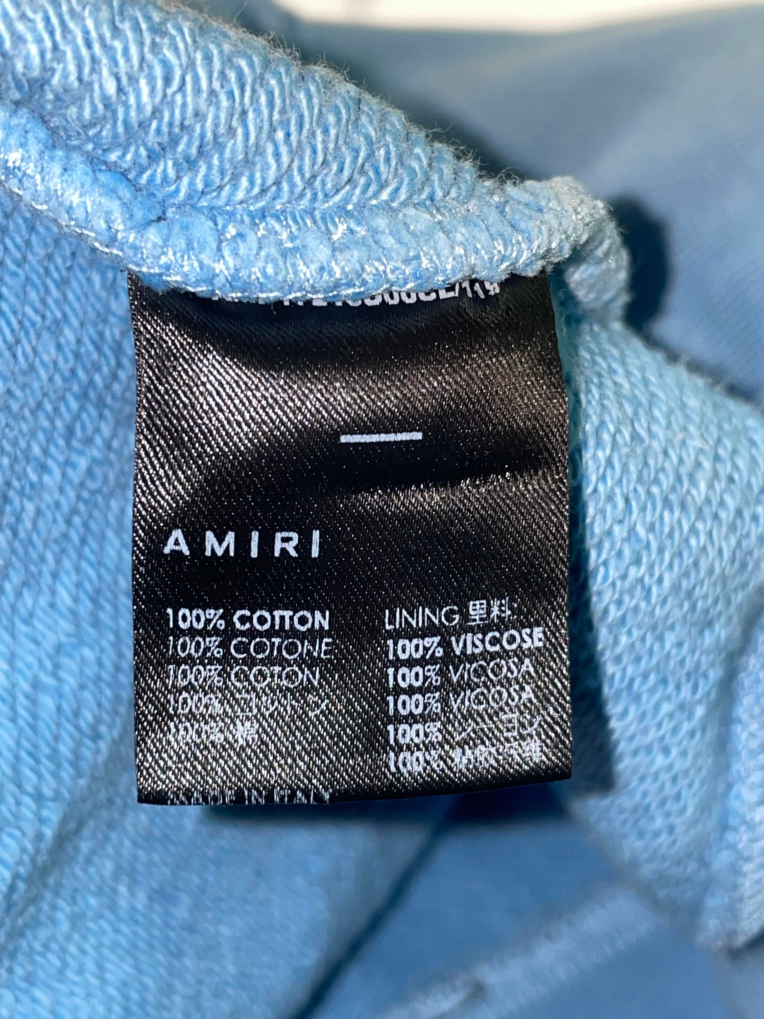 Amiri 'Ma Circle Logo' Baby Blue & Gold Hoodie