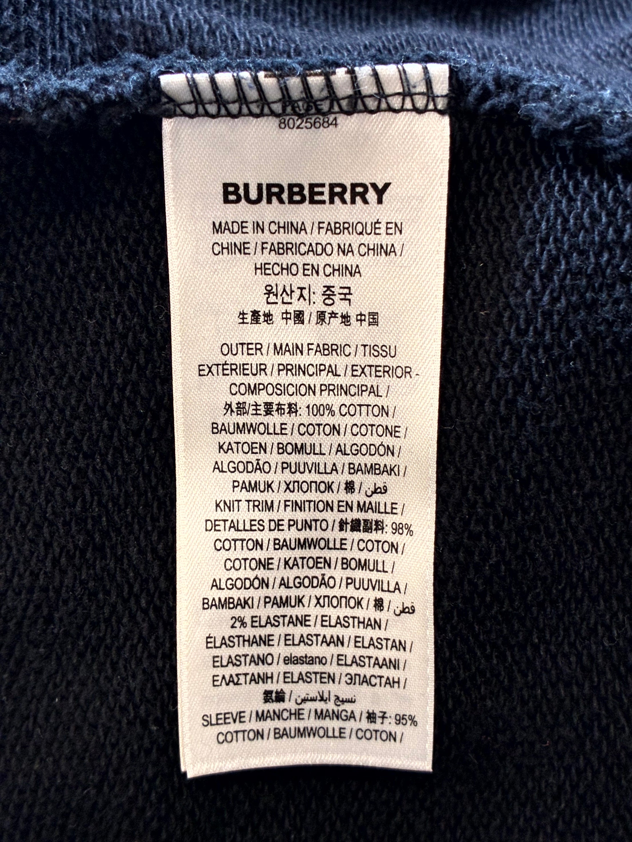 Burberry Monogram Zip Up Black Hoodie
