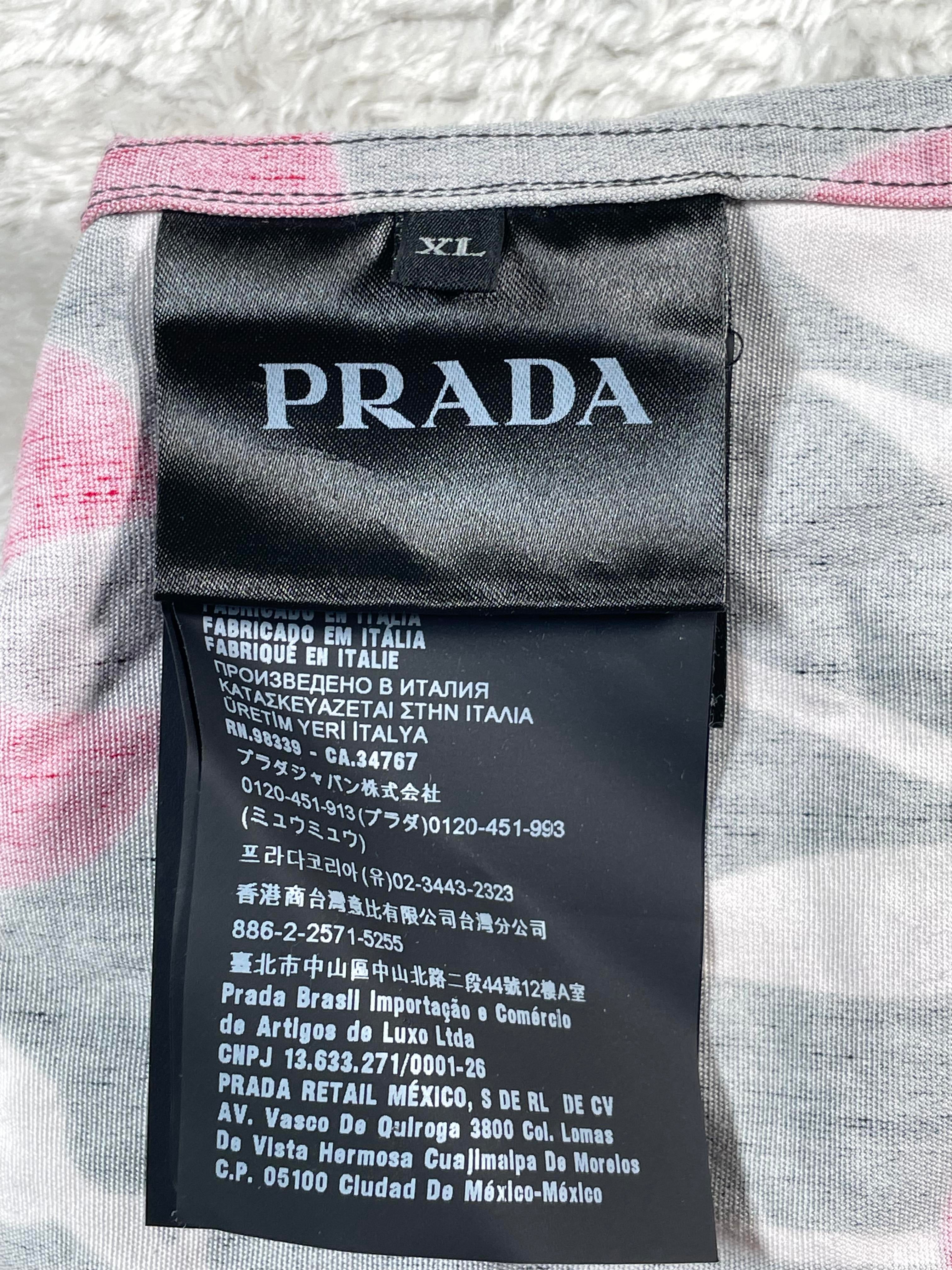 Prada Rose Double Match Red & Black Button Up